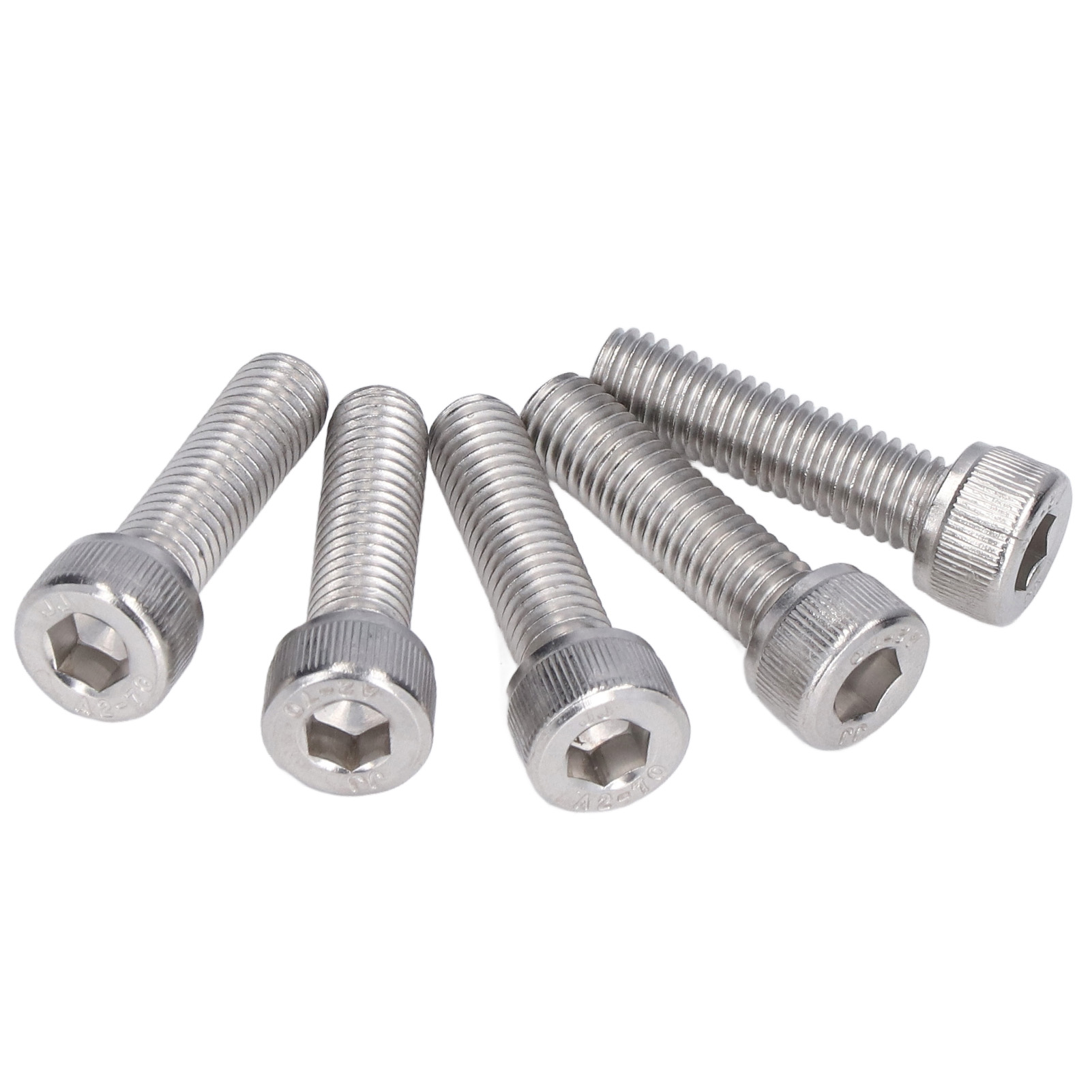 Packung Mit 50 Innensechskantschrauben, Grobgewinde, Edelstahl A2-70, M8x1,25 Din 912, Länge 40 Mm.