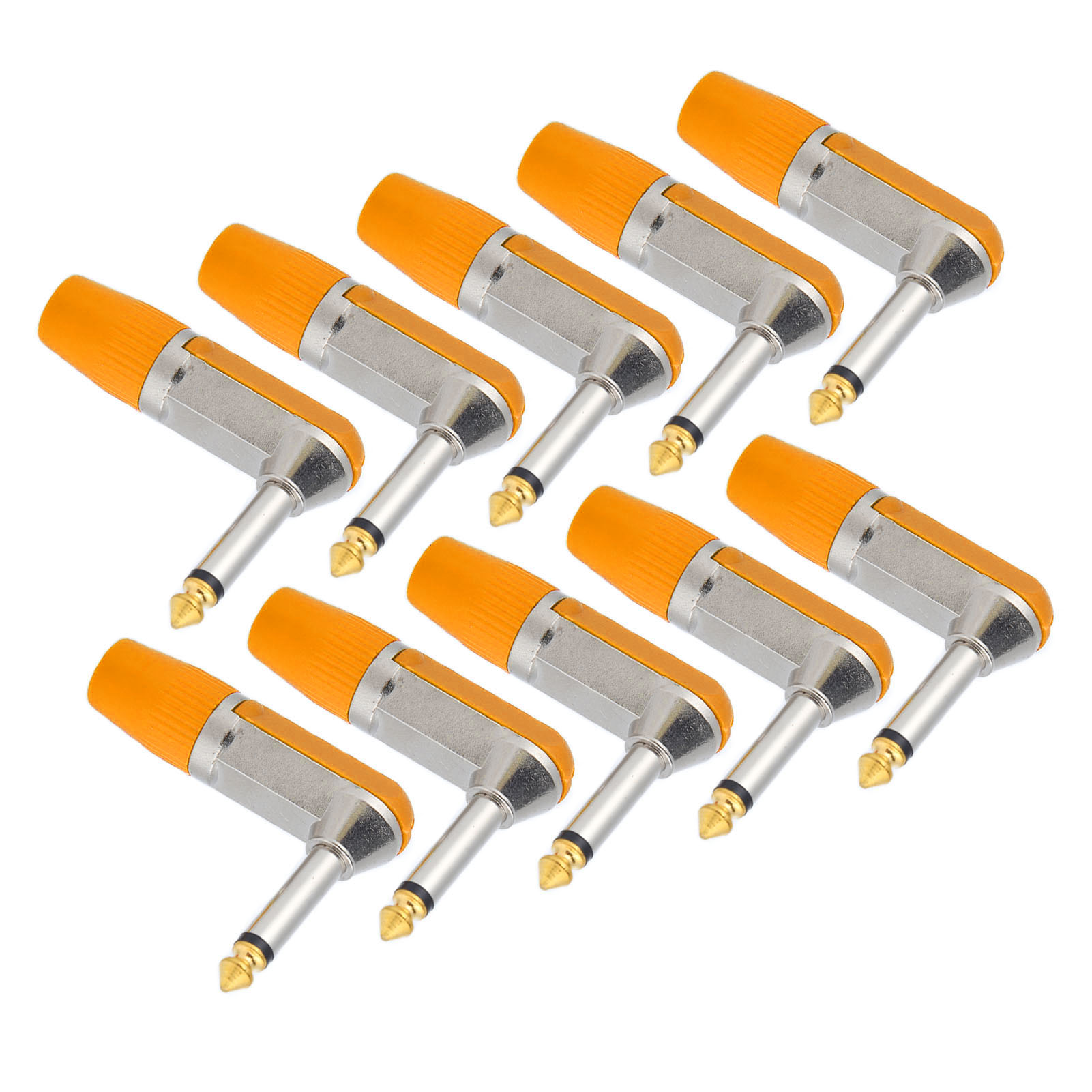Xlr 6,35-mm-klinkenstecker, Rechtwinklig, 10er-pack, Robuste, Korrosionsbeständige Audiostecker, Orange, Professioneller Stecker