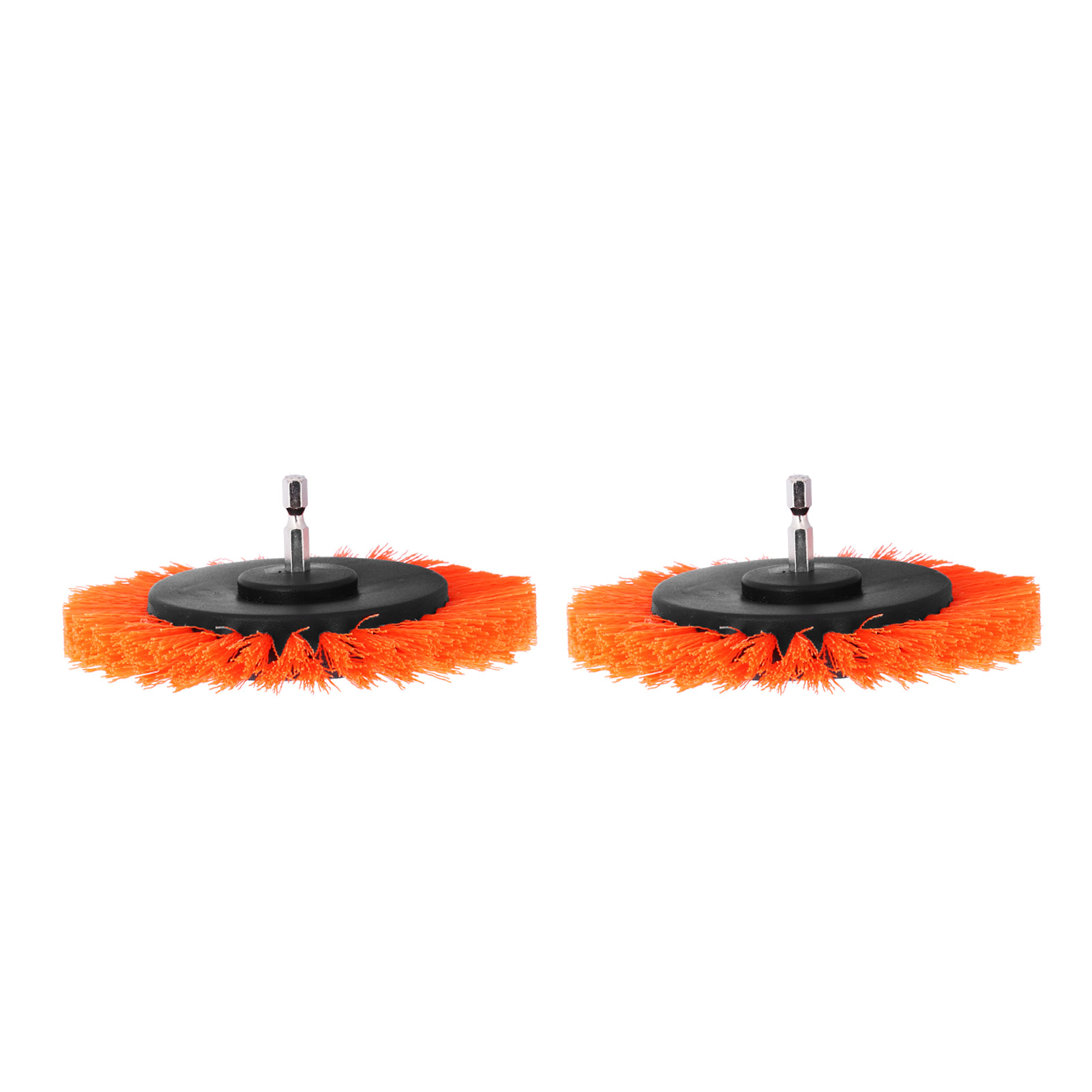 Set Mit 2 3,5-zoll-bohrbürsten Für Teppichreinigung Und -dekoration, Strapazierfähige Spitzen, Orange