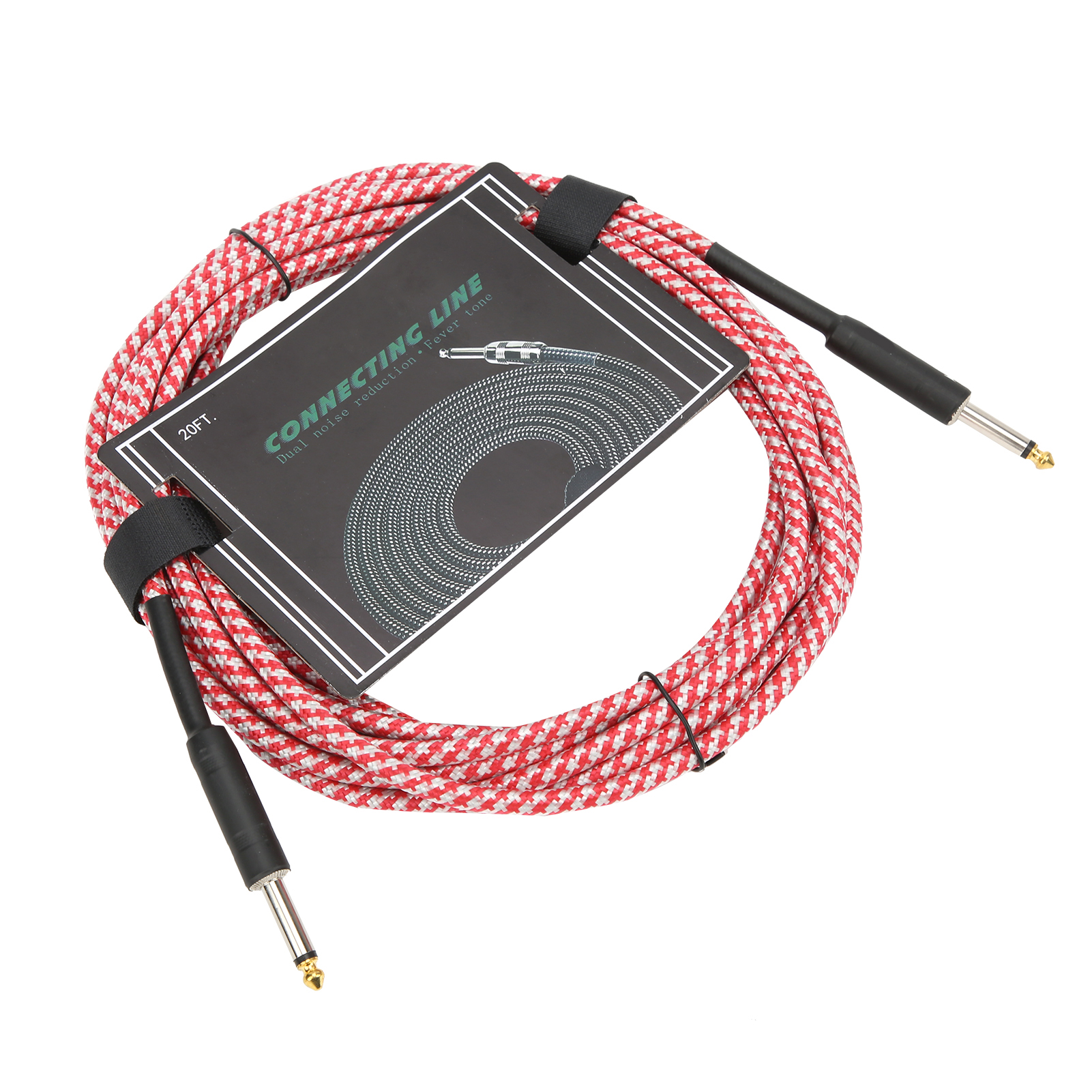 Audiokabel Für Musikinstrumente, Geflochtene Abschirmung, Verlängerungskabel Mit Vernickeltem Stecker, 6 Meter (rot)