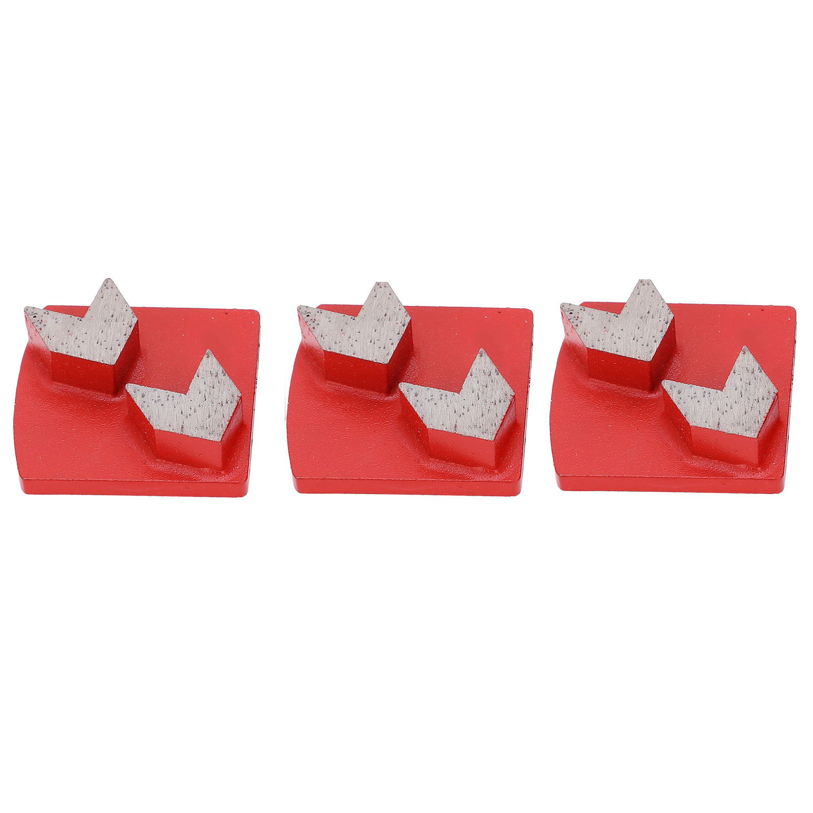Set Mit 3 Diamant-schleifschuhen Mit Schwalbenschwanzprofil Für Beton, Aggressiver Schnitt, 2 Zähne, Roter Pfeil, Körnung 30