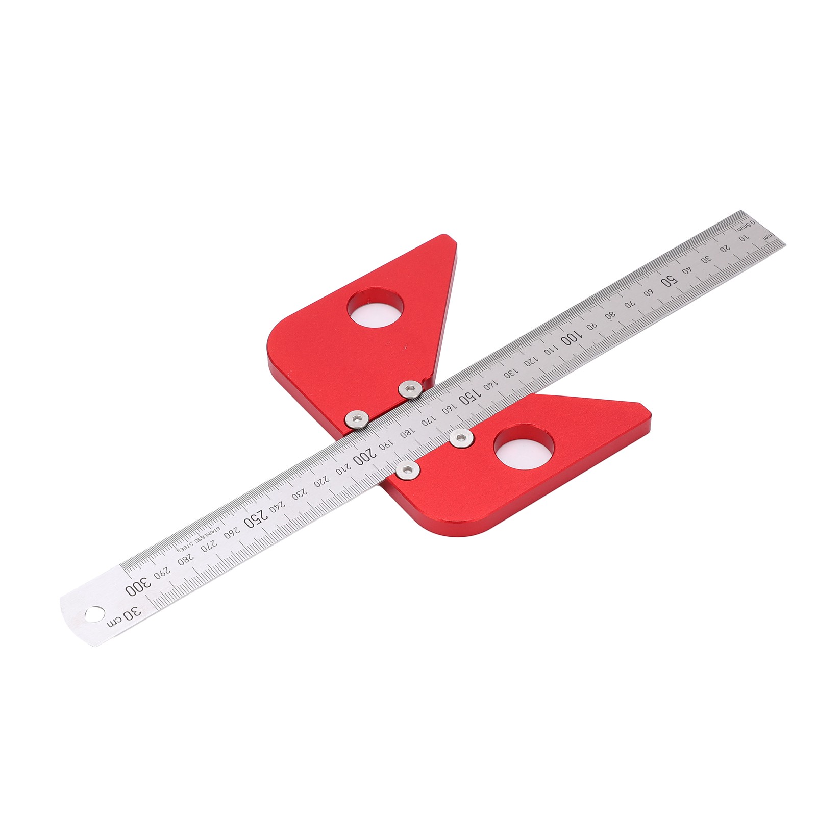 Zentrierstift, 45/90°-messwerkzeug, Zimmermannslineal, Rot