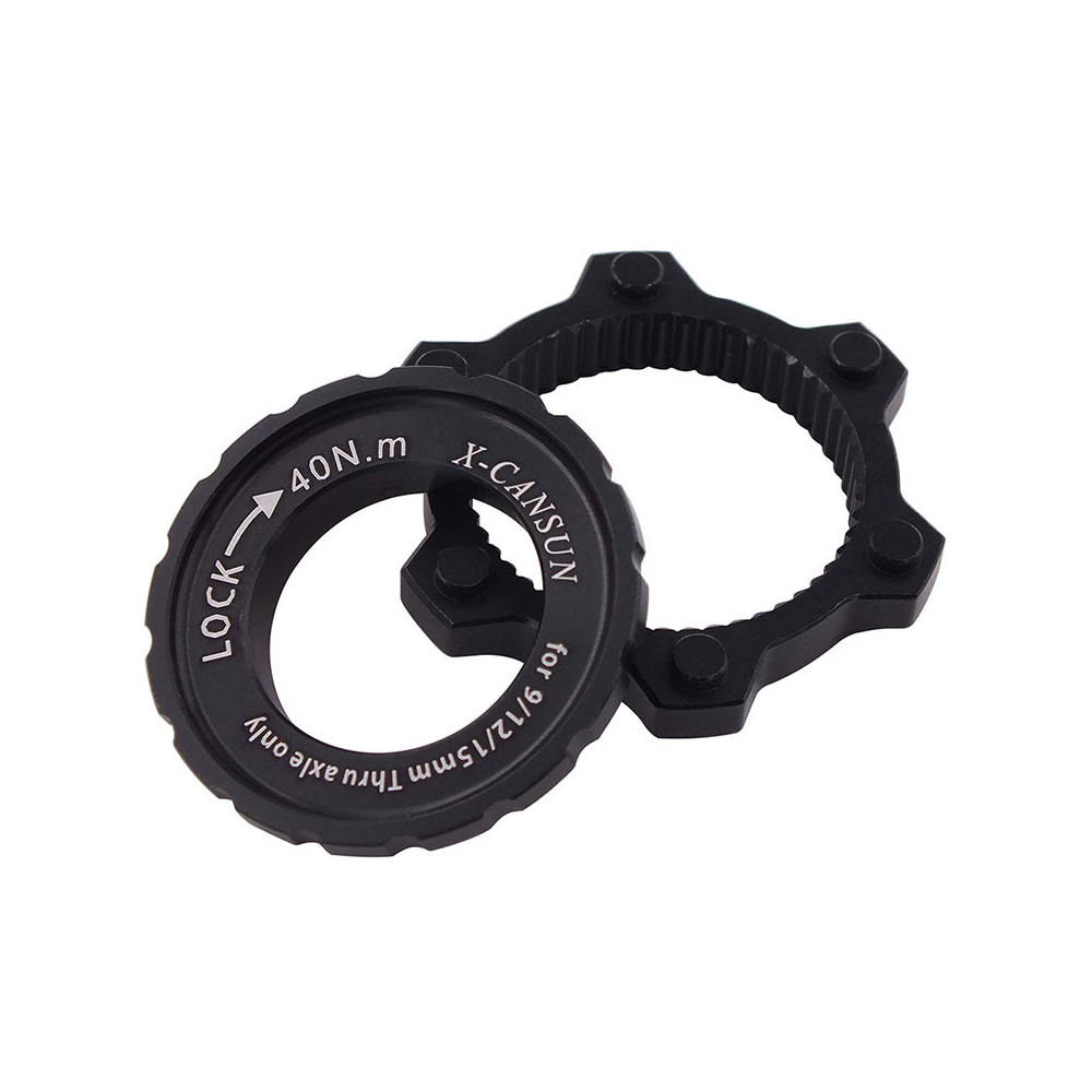 Set Mit 2 Centerlock-adaptern Für Fahrräder, Sicherungsring Aus Aluminiumlegierung, 6-loch-scheibenbremsaufnahme-konverter, Nabenabstandshalter, Mtb-/rennradzubehör, 9/12/15-mm-achse, Schwarz