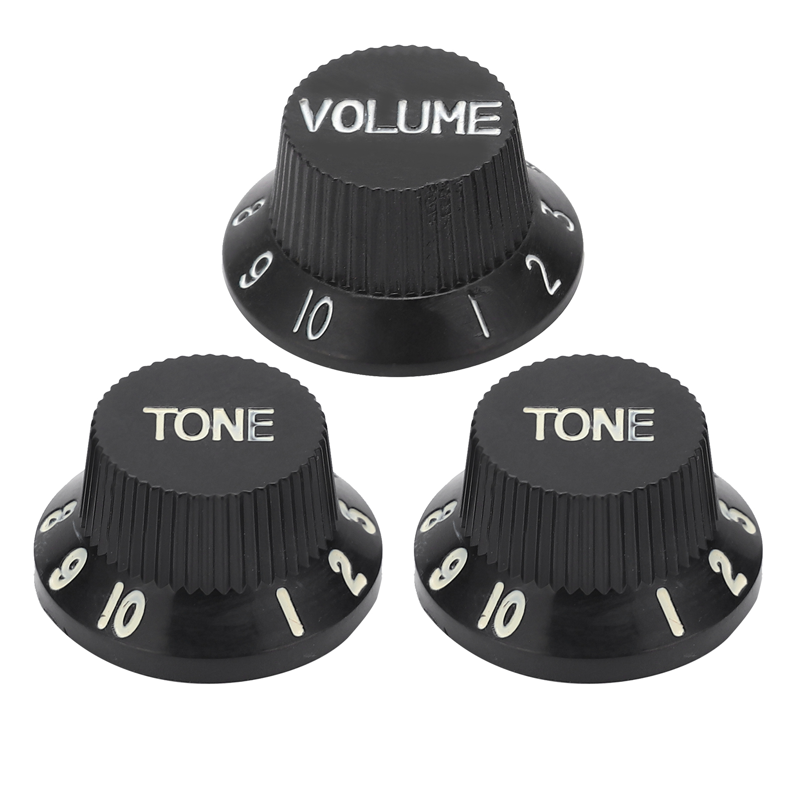 3-teiliges Gitarren-regler-set: 1 Lautstärke, 2 Ton, Schwarzes Abs-gehäuse, Ersatzteil