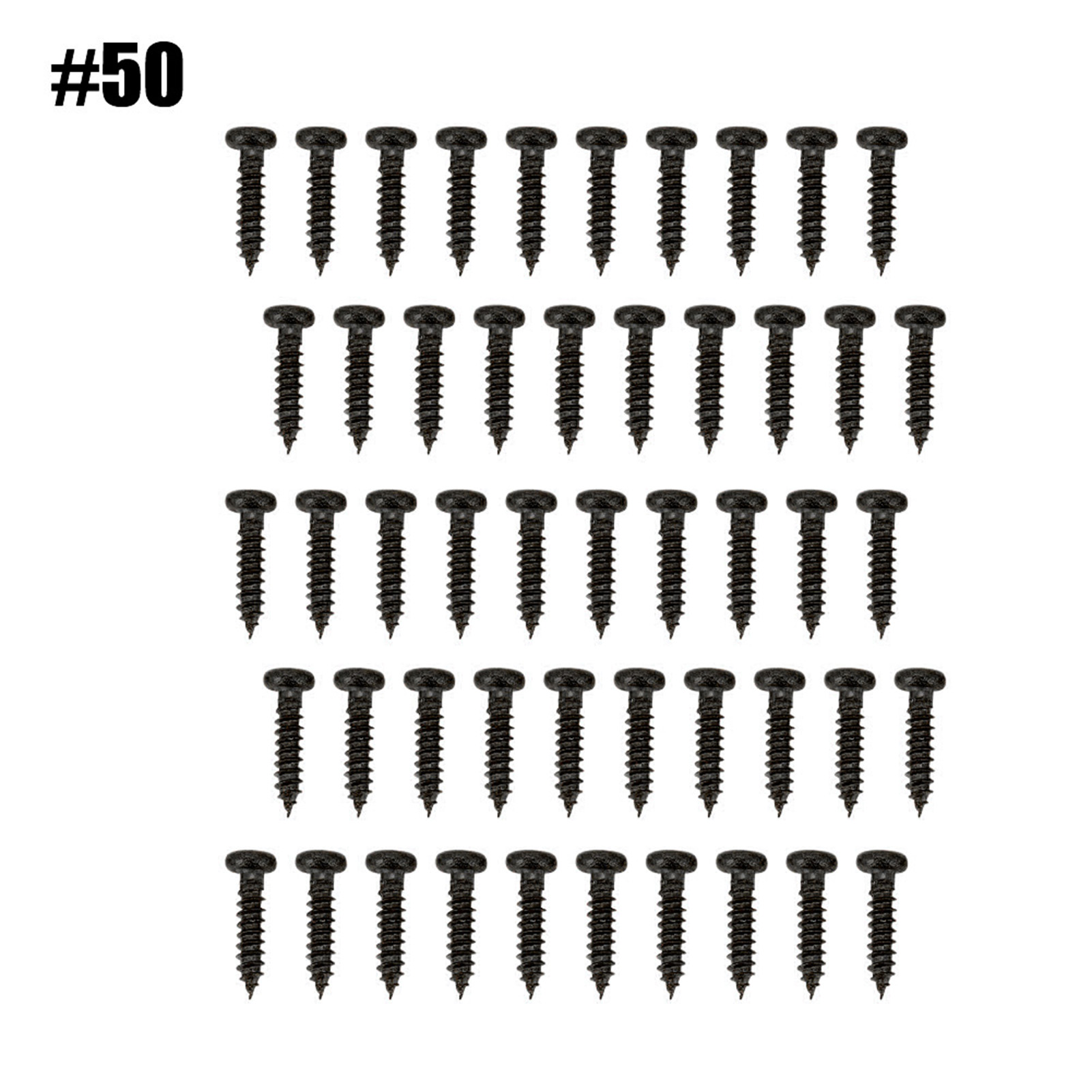 50 Verchromte Befestigungsschrauben Für Gitarrenmechaniken Und Andere Stimmmechaniken (schwarz)