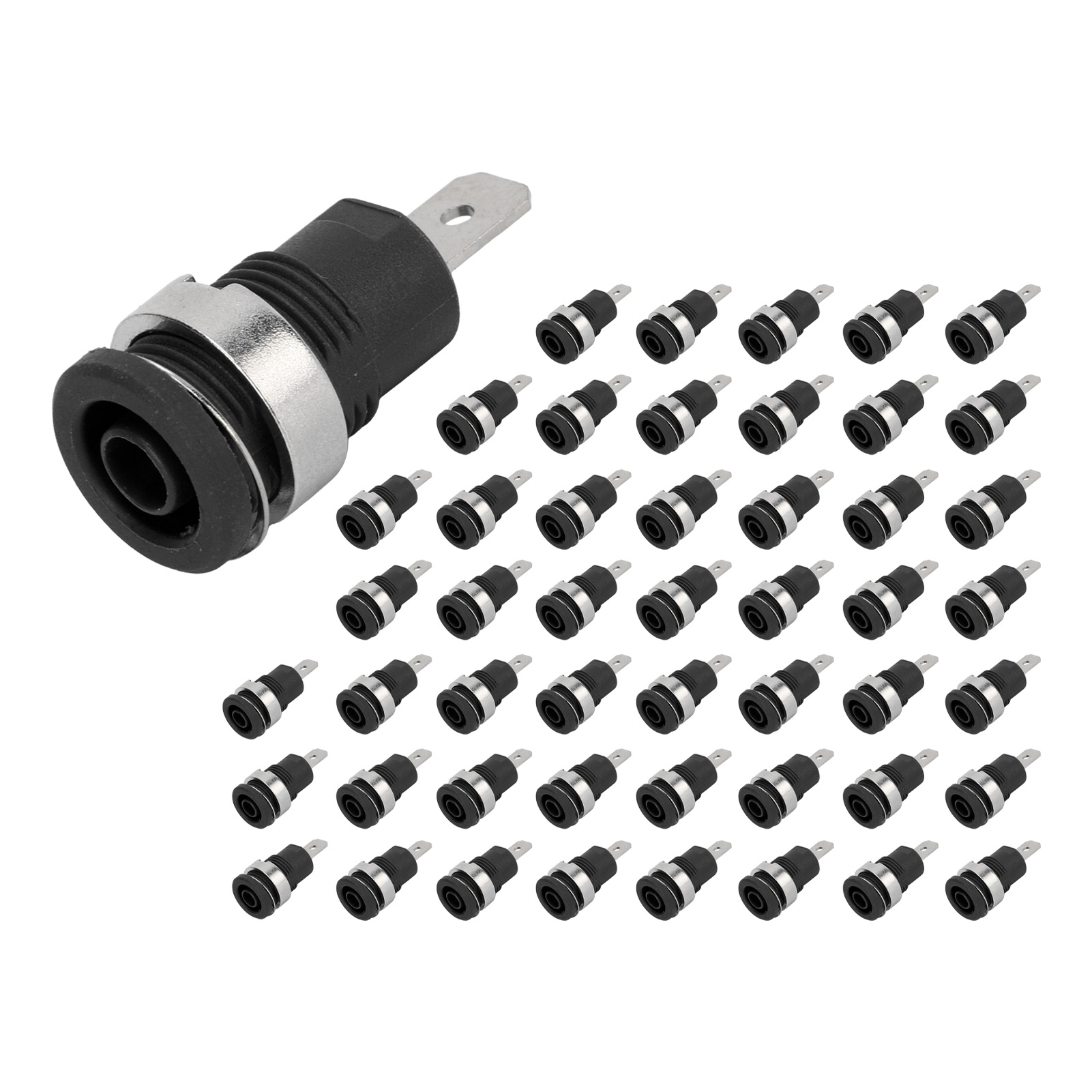 Packung Mit 50 Hochstrom-bananensteckern (4 Mm), Lange Entladelebensdauer, Gute Leitfähigkeit, Zubehör Für Elektrische Prüfungen, Schwarz