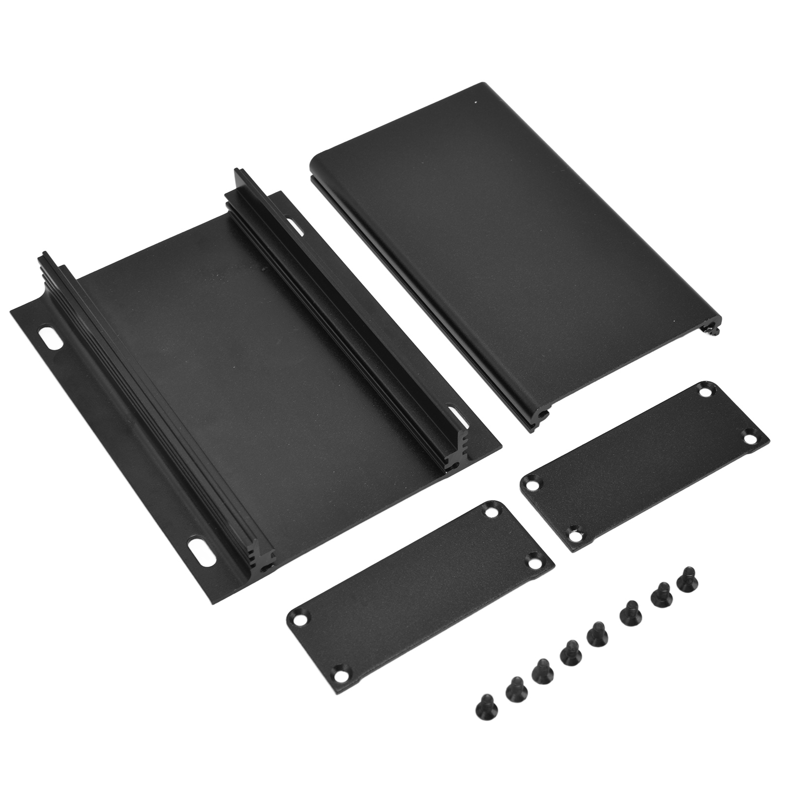 Elektrisches Gehäuse Aus Aluminiumlegierung, 25 X 84 X 110 Mm Schlitzanschlussdose, Mattschwarze Abdeckplatte