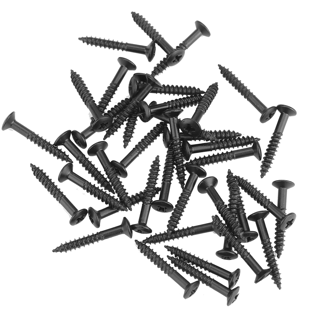 Set Mit 40 Schwarzen Befestigungsschrauben Für Gitarren-humbucker-tonabnehmer, Inklusive Ringen Und Befestigungsschrauben