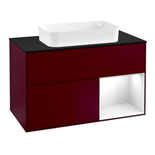 V&B Waschtischunterschrank Abdeckplatte bla m Finion 100x60,3cm, Reg re glo wh. Lac, Peo Matt