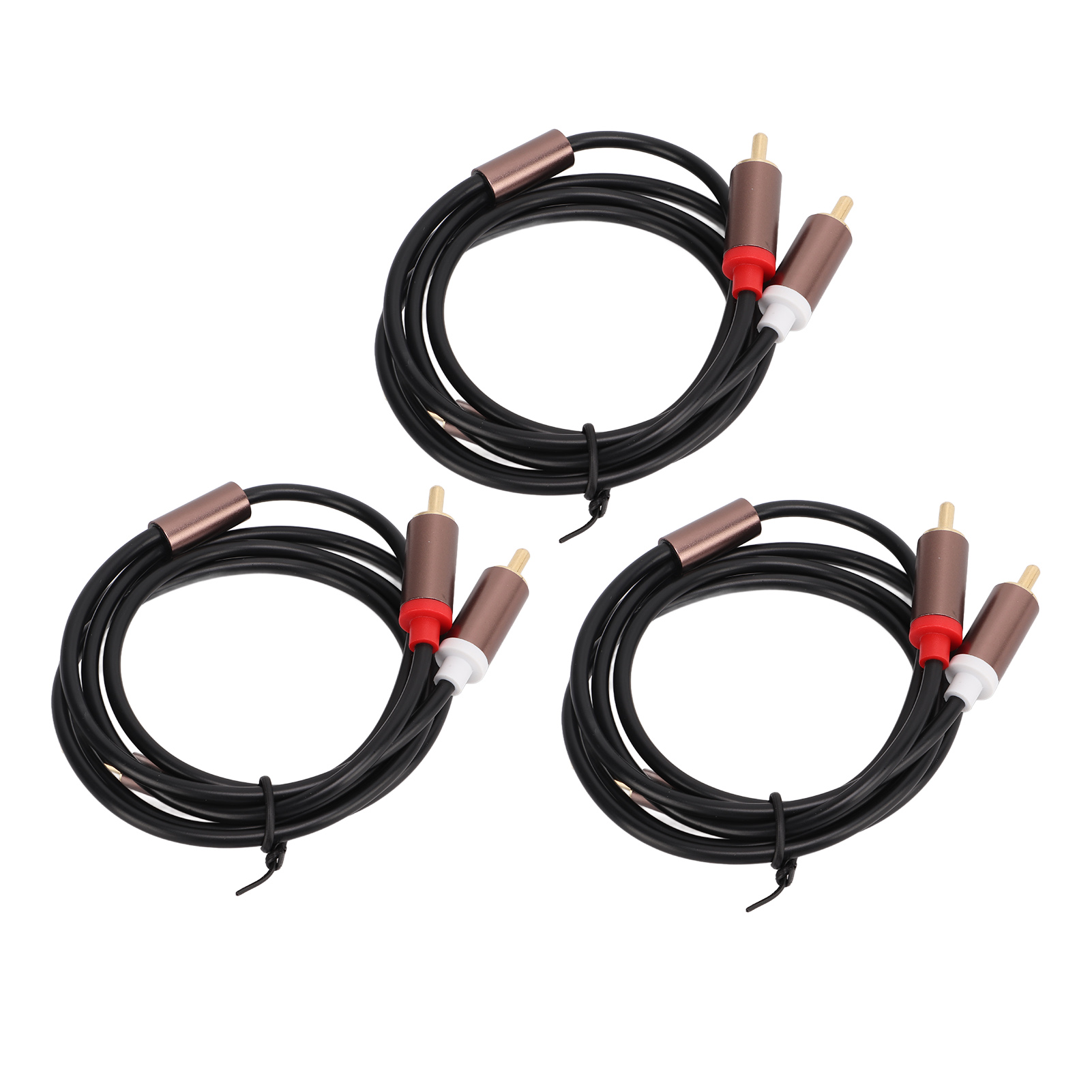 3,5-mm-klinke Auf 2 Cinch-audiokabel, 3er-pack, Sauerstofffreies Kupfer, Schwarz, Gehäuse Aus Aluminiumlegierung Für Smartphone Und Tablet