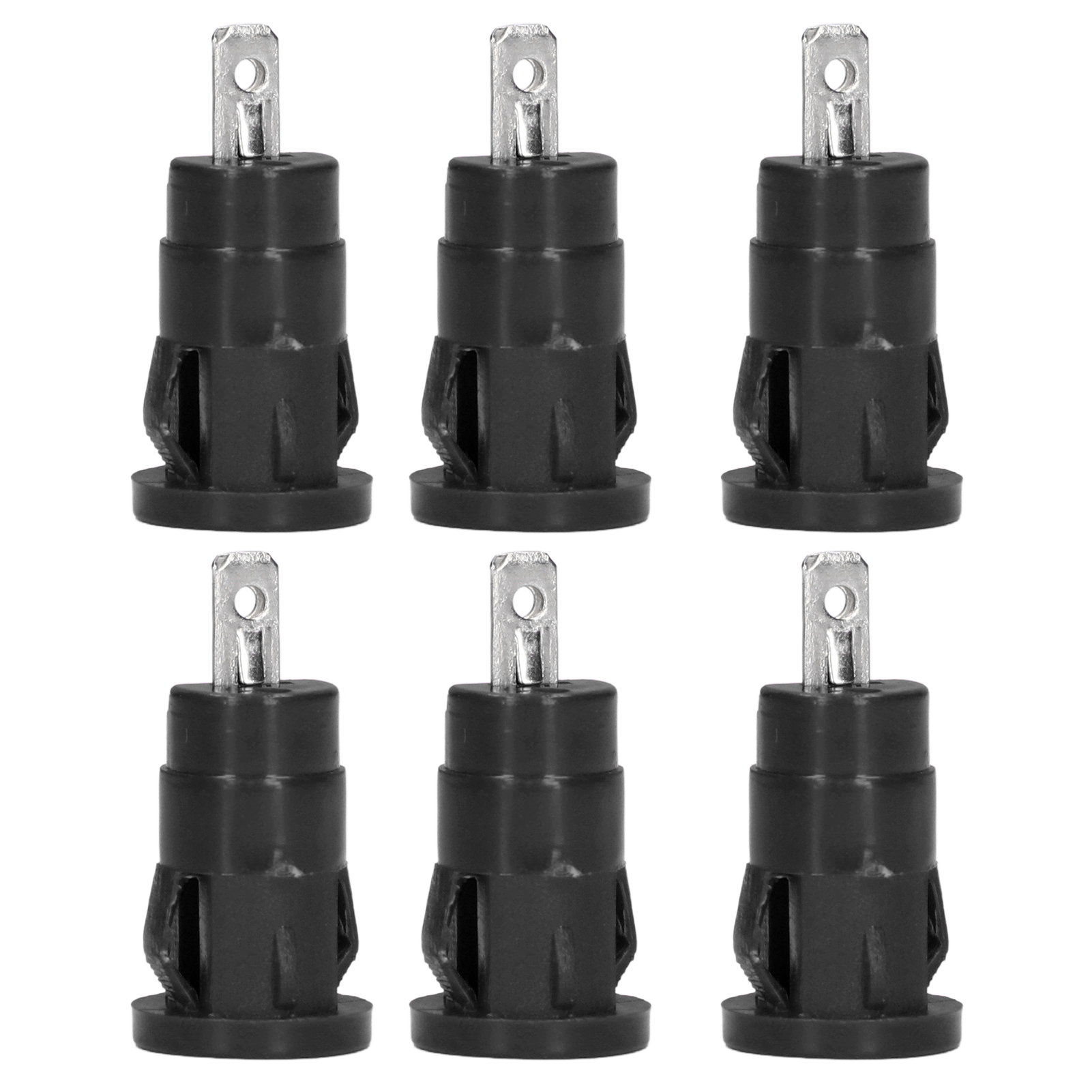 Packung Mit 100 Bananensteckern (4 Mm), Sicherheitsringklemmen, Vernickeltes Messing, Verteilerblockadapter, Schwarz