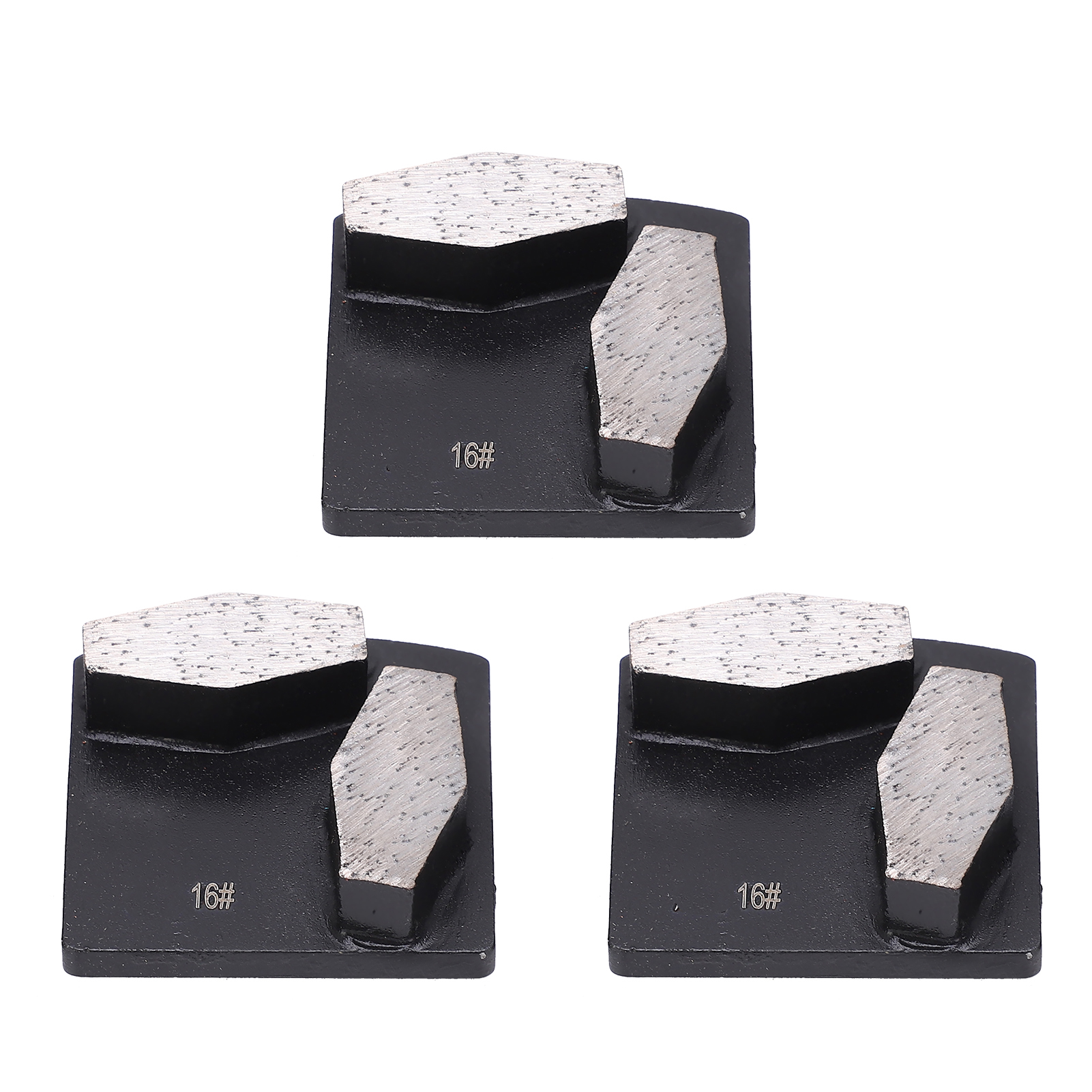 Set Mit 3 Diamant-schwalbenschwanz-betonbohrern, Aggressive Diamantform, Schwarz, Körnung 16