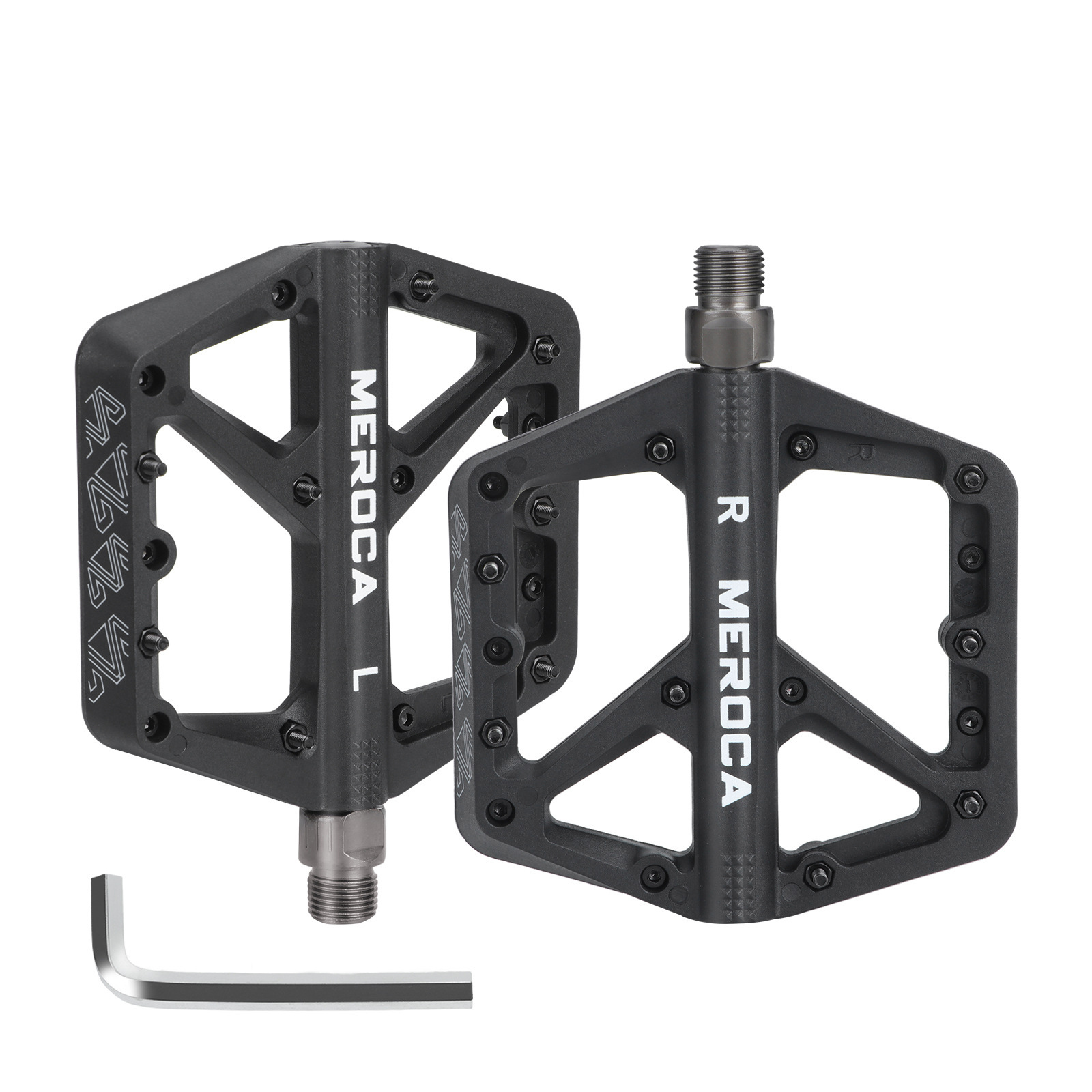 Mountainbike-pedale Aus Nylon, Leichte Und Rutschfeste Mountainbike-pedale Aus Nylonfaser – Schwarz