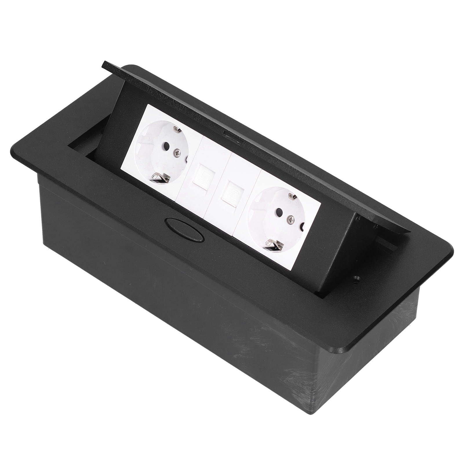 Einbausteckdose Für Schreibtisch/tisch, Versenkbare Steckdosenleiste, 250 V, 16 A, Schwarz Mit Usb-anschluss J29