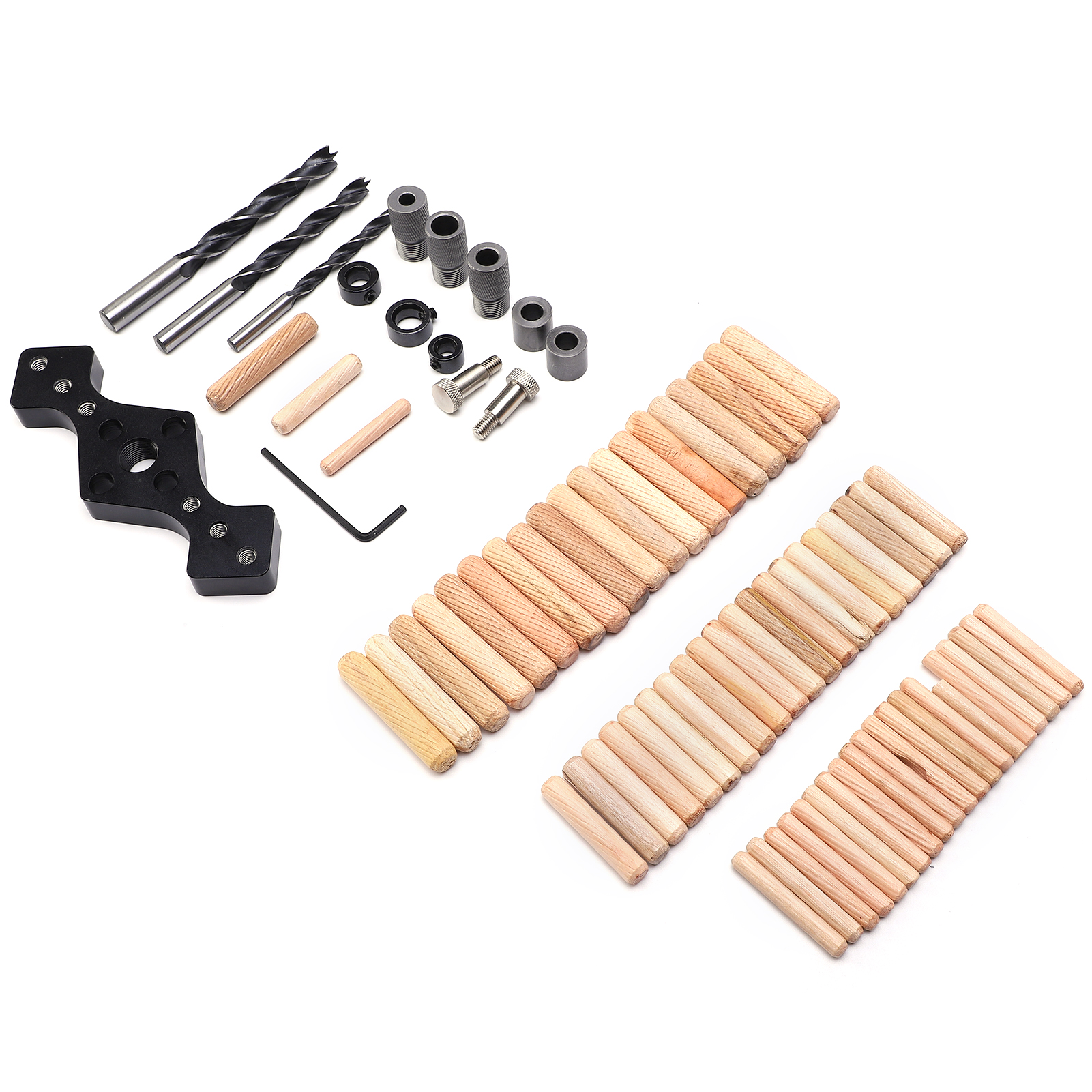Gerader Holzstanzer Mit Sockel, Schwarzer Bohrer, Holzbearbeitungswerkzeug, Bohrschablone