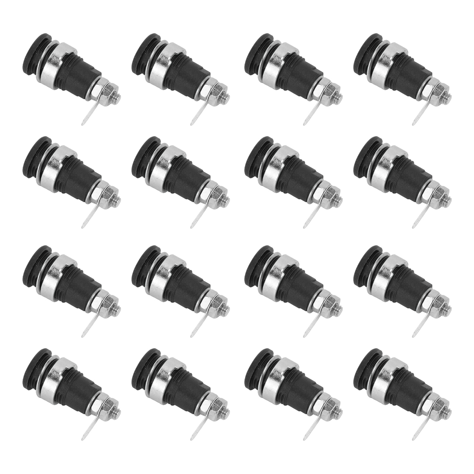 Packung Mit 50 Bananensteckern (4 Mm, Reines Kupfer), Hohe Leistung, Entladestrom, Zubehör Für Elektrische Prüfungen, Schwarz