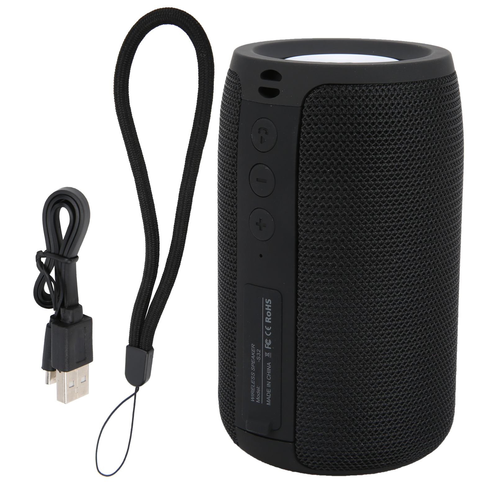 Wasserdichter, Tragbarer, Kabelloser Bluetooth-lautsprecher Mit 2 Stereolautsprechern, Usb-kabel, Schwarz, Verbesserte Version