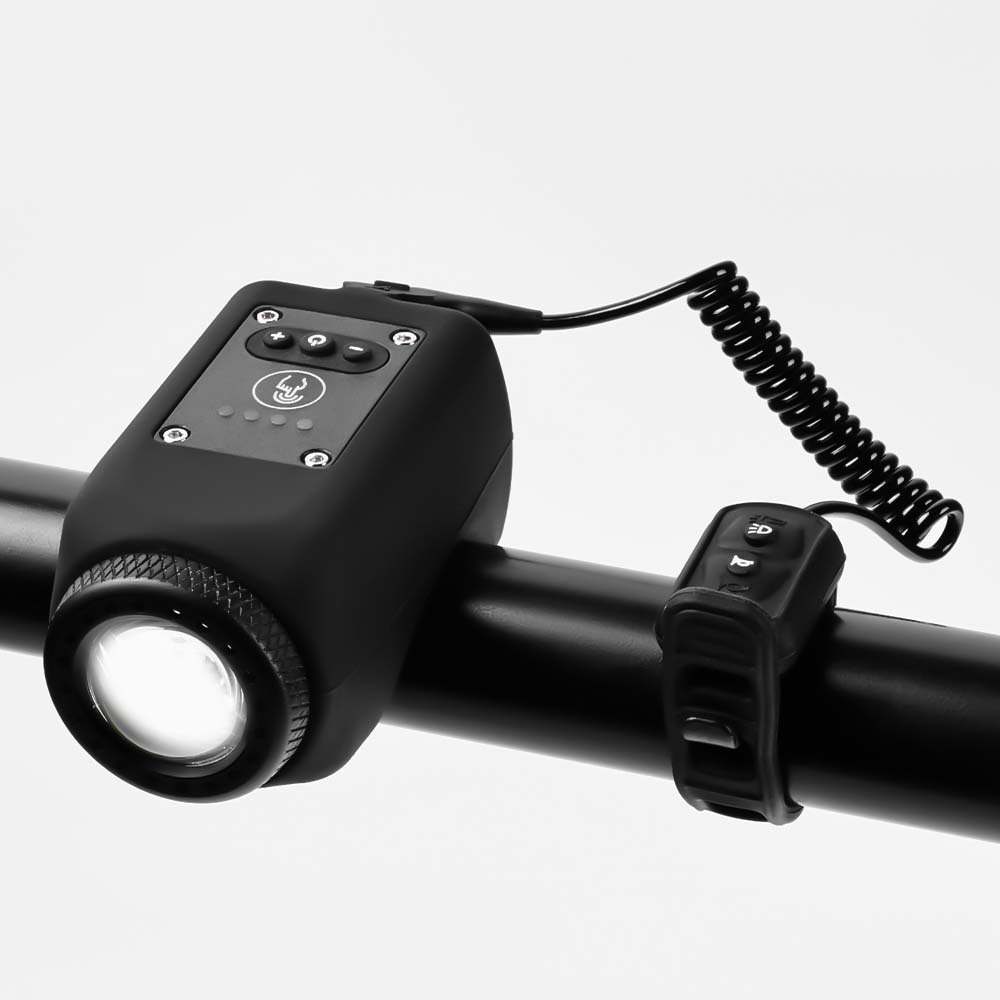 Fahrradklingel Mit Leistungsstarken, Weitreichenden Scheinwerfern, Elektronische Klingel Für Mountainbikes, Vielseitiger Lenker, Für Den Täglichen Gebrauch – Schwarz