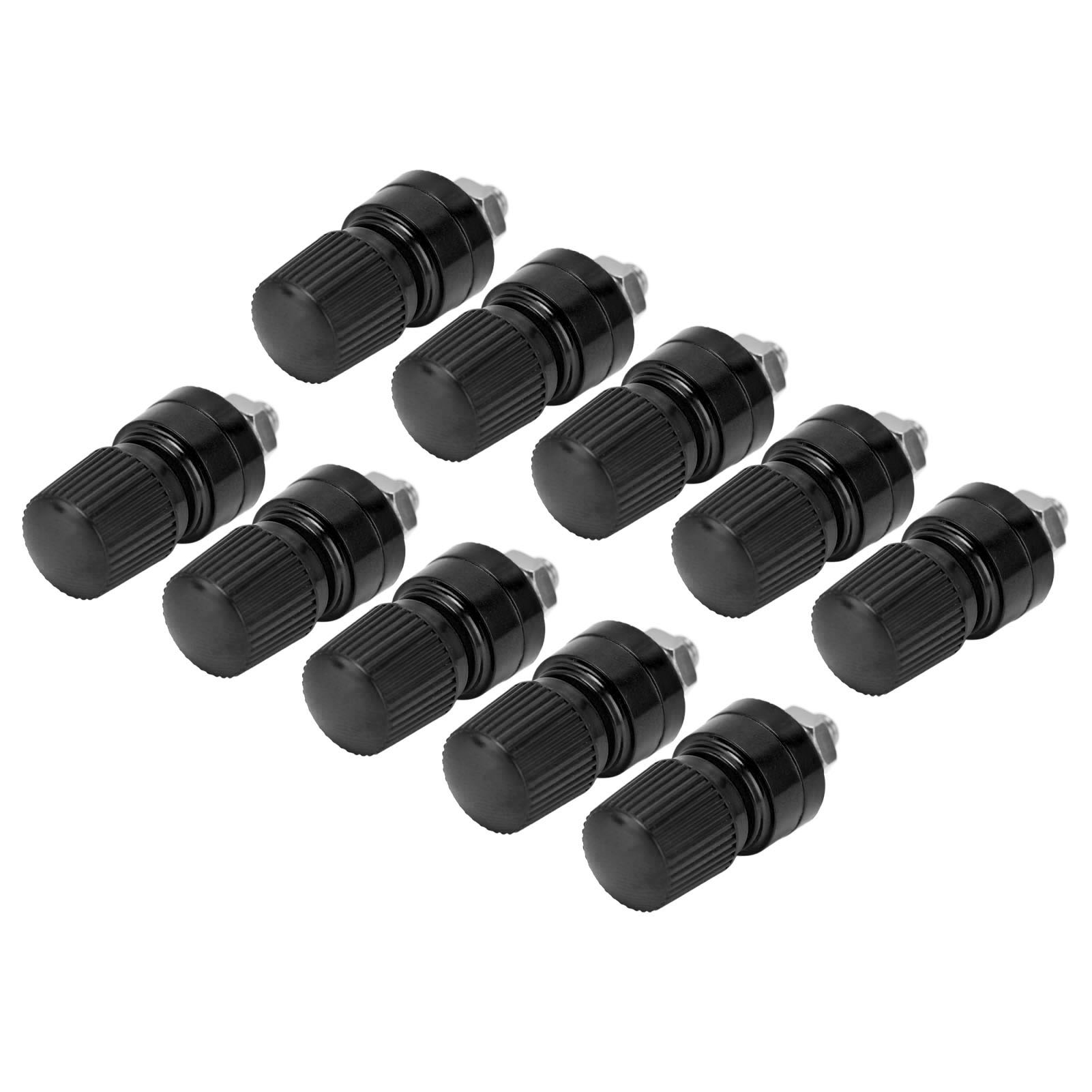 Packung Mit 10 M6-erdungsklemmen Aus Vernickeltem Messing, Lötverbinder, Gewindeschaft, 0–380 V, Schwarz