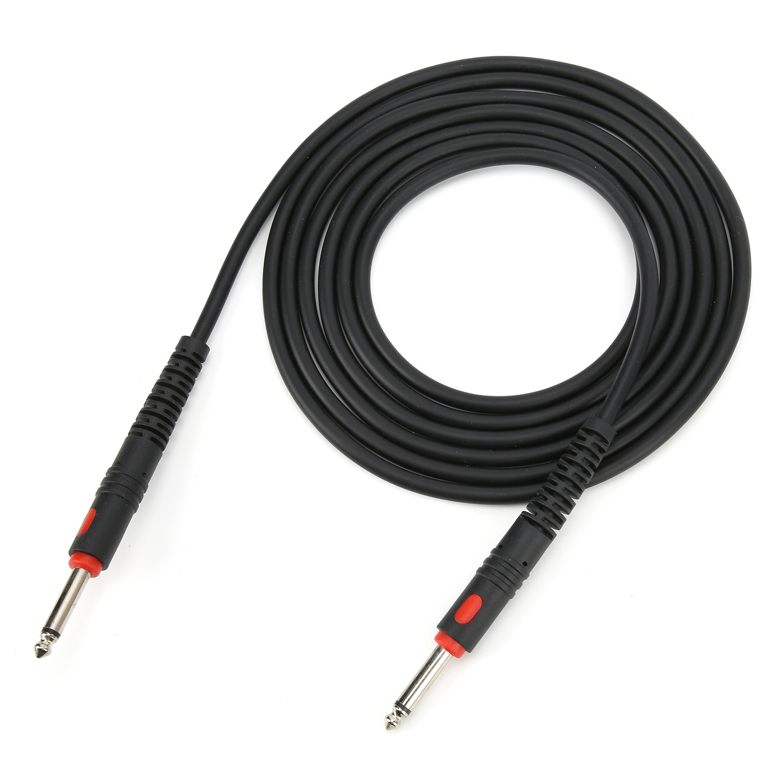 Schwarzes Gitarrenkabel Mit Winkelstecker, 3 Meter.