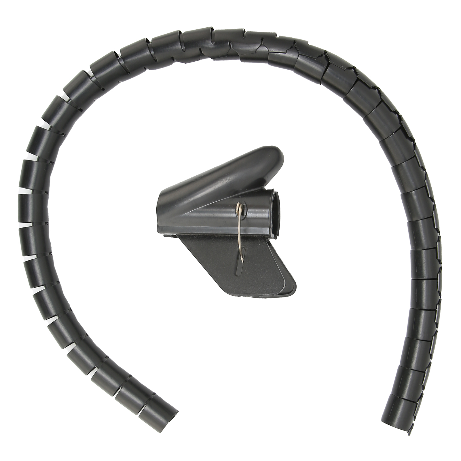 Spiralkabel-organizer-schlauch, Offene Kabeltrommel Mit Clip, 10 Meter, Schwarz, 22 Mm Durchmesser