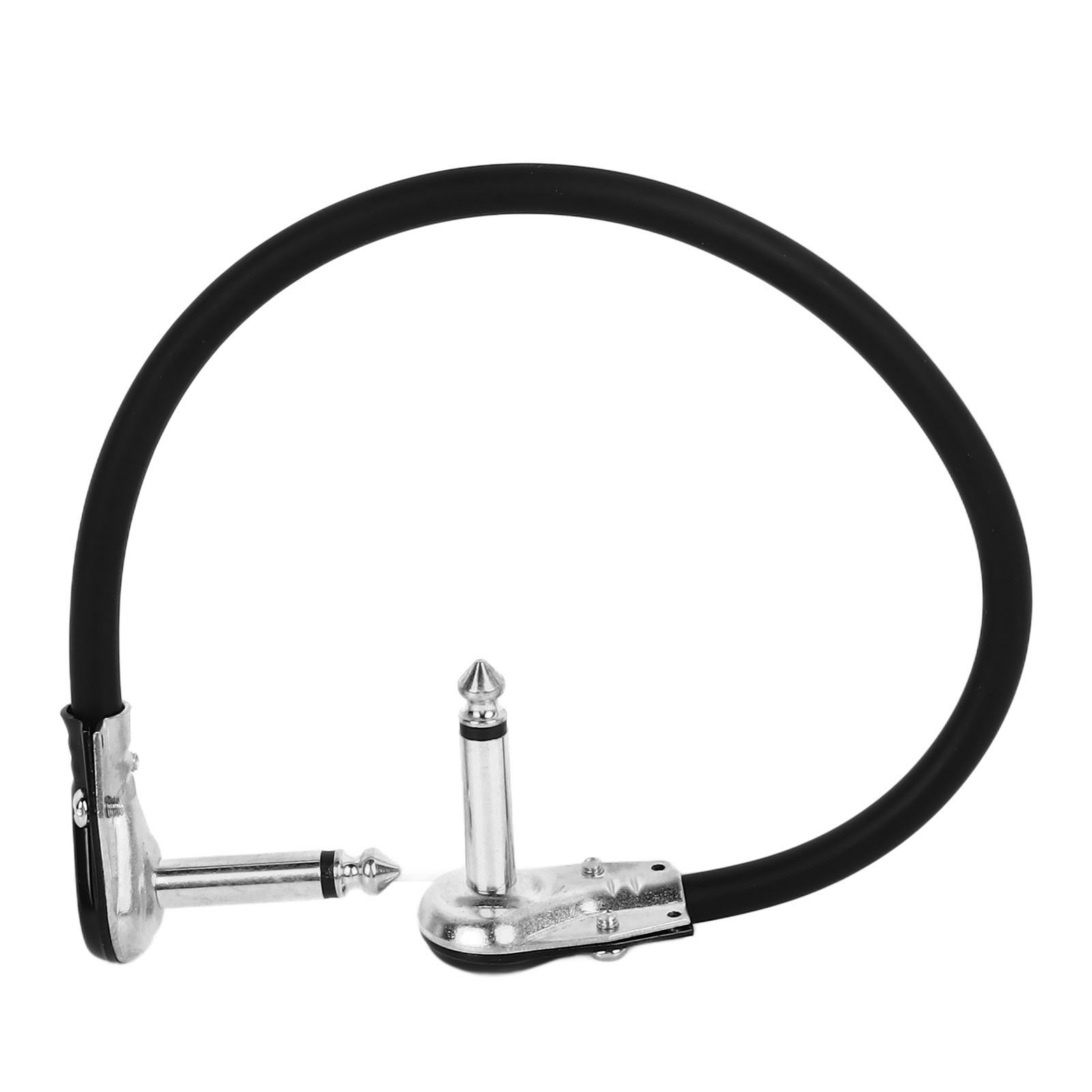 Geräuschdämpfendes Pvc-gitarreneffektkabel, Tragbares Pedalkabel, Flachstecker, Silberfarben, 30 Cm / 11,8 Zoll