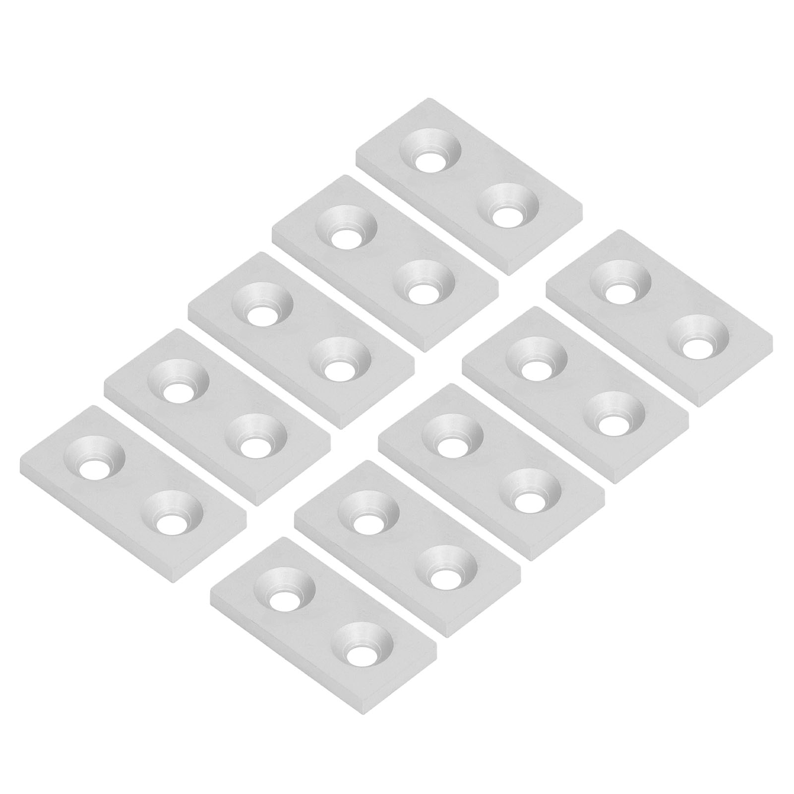 Set Mit 10 Profilendkappen Aus Aluminium 3060, Abdeckplatten Aus Metalllegierung, Doppelloch-linearteile, Silber