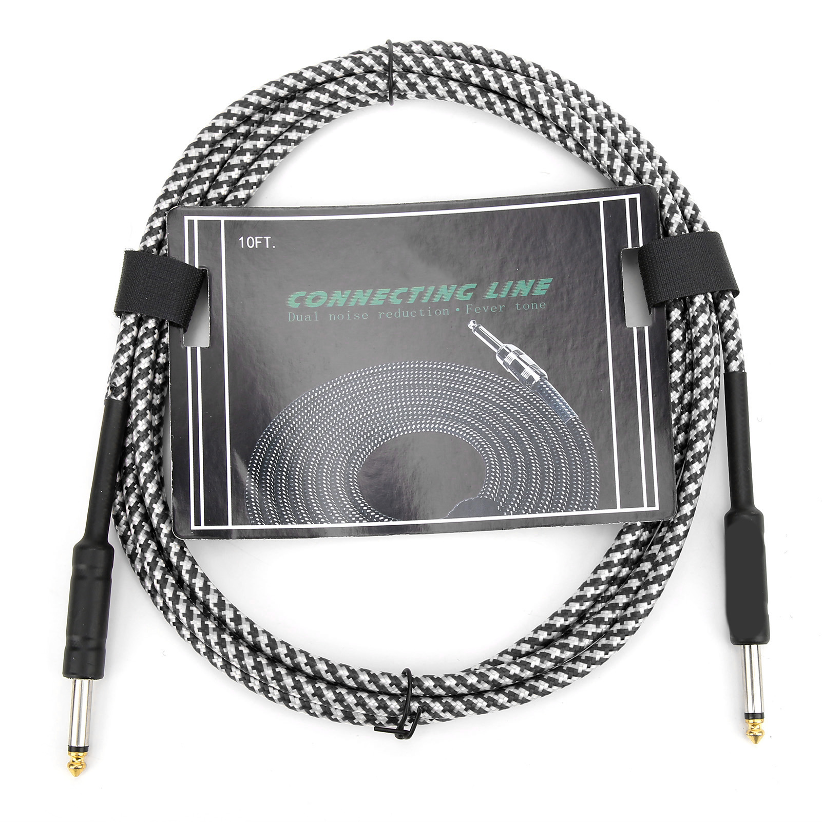 Geflochtenes, Geschirmtes Gitarrenkabel, Vernickelter Stecker, Audiokabel, Kabel Für Elektronische Musikinstrumente (weiß)