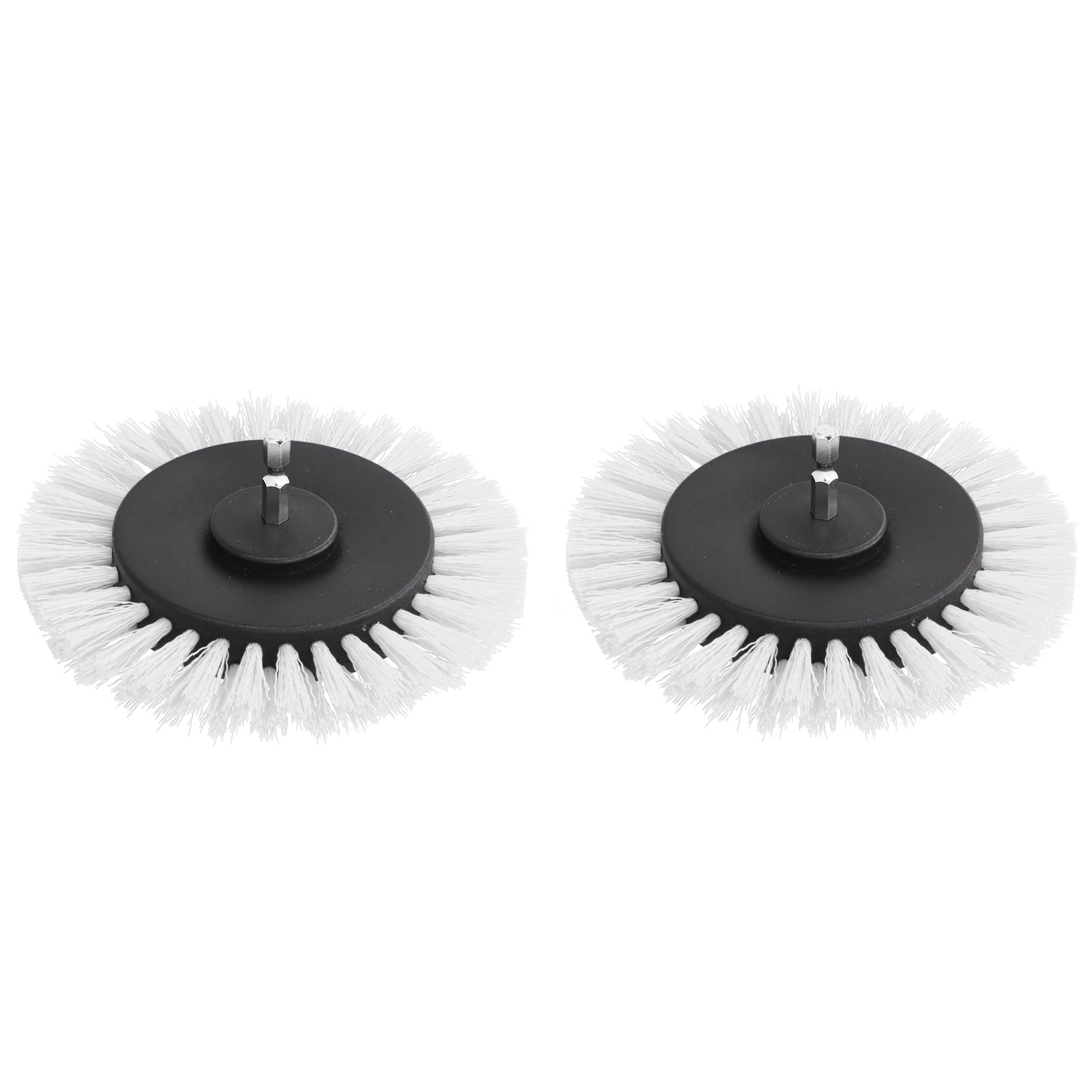 Set Mit 2 Bürstenköpfen Für 3,5-zoll-bohrmaschinen, Robustes Zubehör Für Teppiche Und Dekorationsarbeiten, Weiß