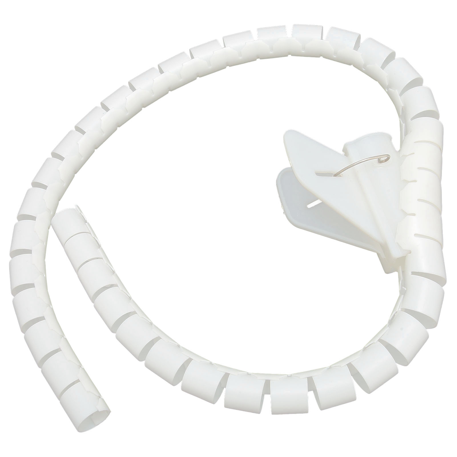 Spiralkabel-organizer-schlauch, Offene Kabeltrommel Mit Clips, 10 Meter, Weiß, 32 Mm Durchmesser