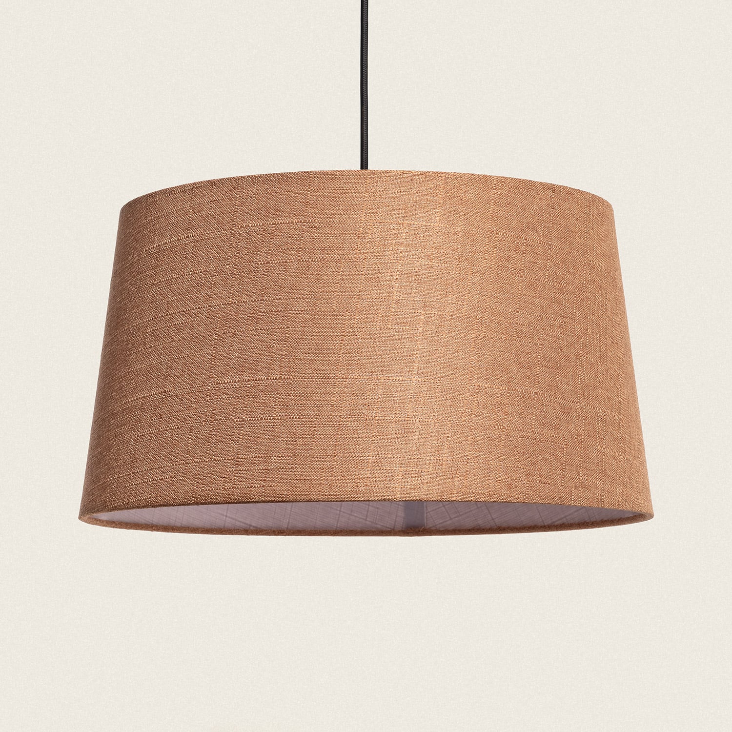 Pendelleuchte Leinen Genoveva Braun Ø40 Cm
