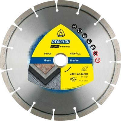 Klingspor DT 600 GU Diamanttrennscheiben 115 x 2,4 x 22,23 mm 8 Segmente 33 x 2,4 x 10 mm Standardverzahnung