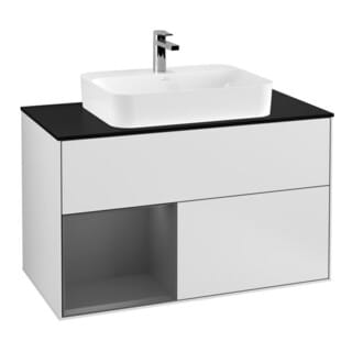 V&B Waschtischunterschrank Finion 100, Pl b m, Rg li Anthrac. m, wh. m Lac