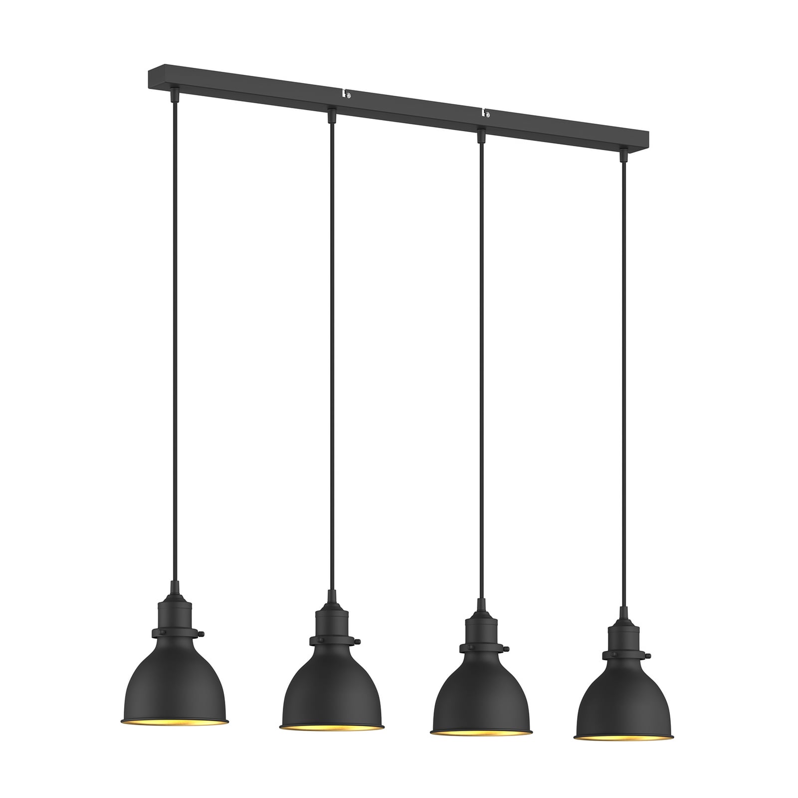 [gebraucht] B-ware Lindby Pendelleuchte Hängeleuchte Jasminka Led Lampe Dimmbar Schwarz-gold 4-flg