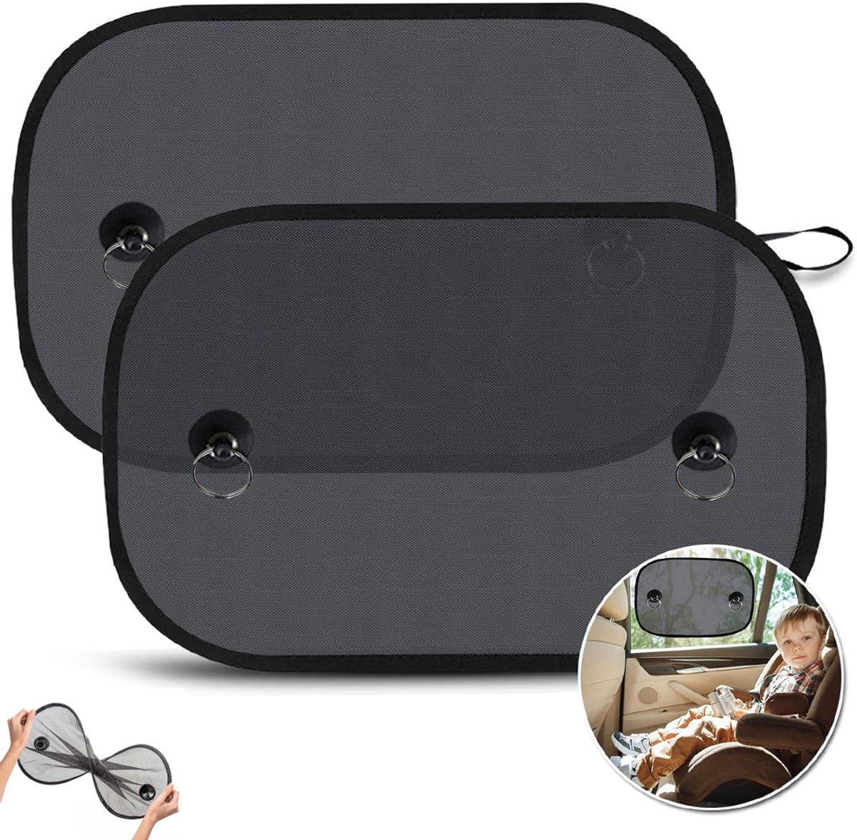 Sonnenschutz Fürs Auto – 2-teilig – 50 X 30 Cm – Sonnenschutz Für Die Fenster – Sonnenschutz Für Die Seitenscheiben – Uv-schutz Für Babys Und Kinder – Mit Saugnäpfen Und Aufbewahrungstasche – Selbstkl