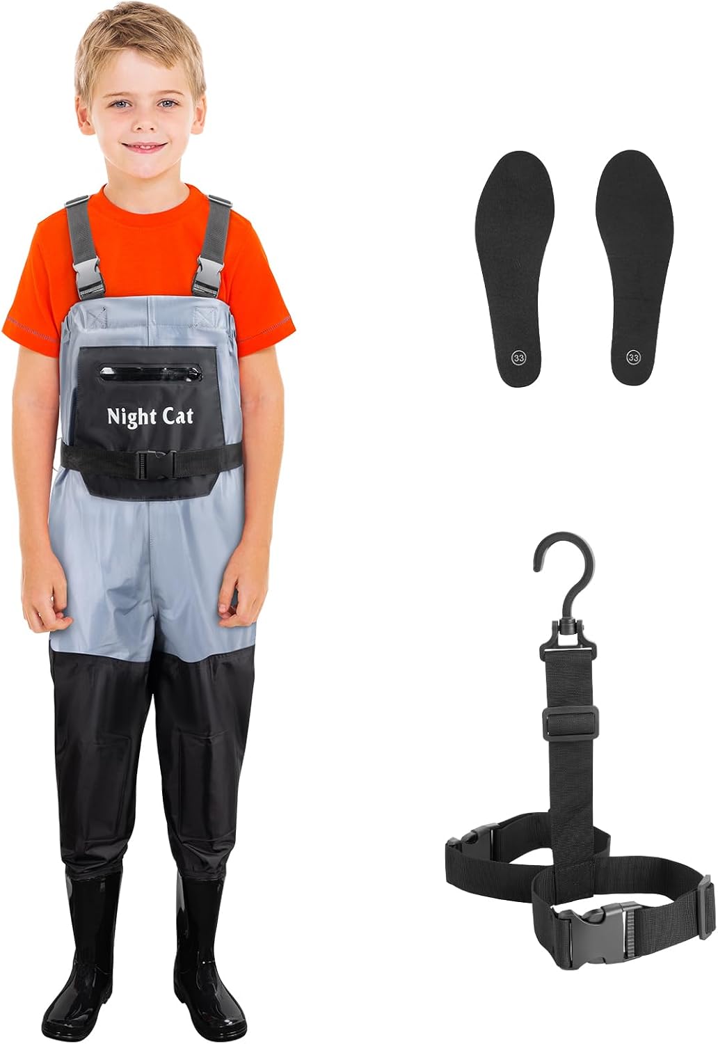 Night Cat Kinderwathose Mit Stiefeln – Wasserdichte, Atmungsaktive Crosswater-wathose (blau)