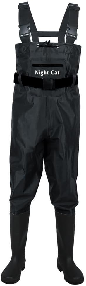 Night Cat Wathose Mit Stiefeln Für Damen Und Herren – Wasserdichte, Atmungsaktive Crosswater-wathose – Schwarz – Größe 43