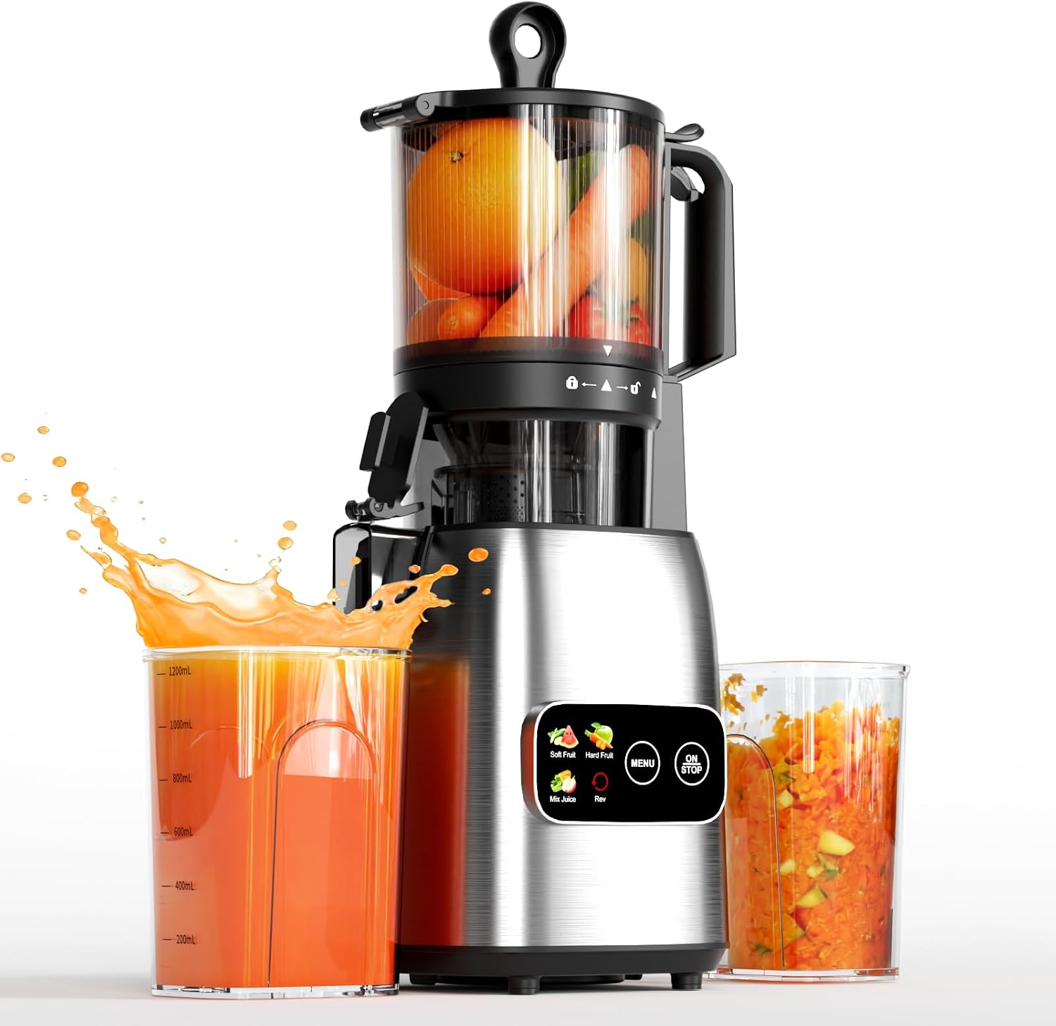 Kismile Entsafter – Ausgestattet Mit Einem Modernen Touchscreen – Extra Großer 135-mm-einfüllschacht – Hohe Saftausbeute – Leiser 300-w-motor