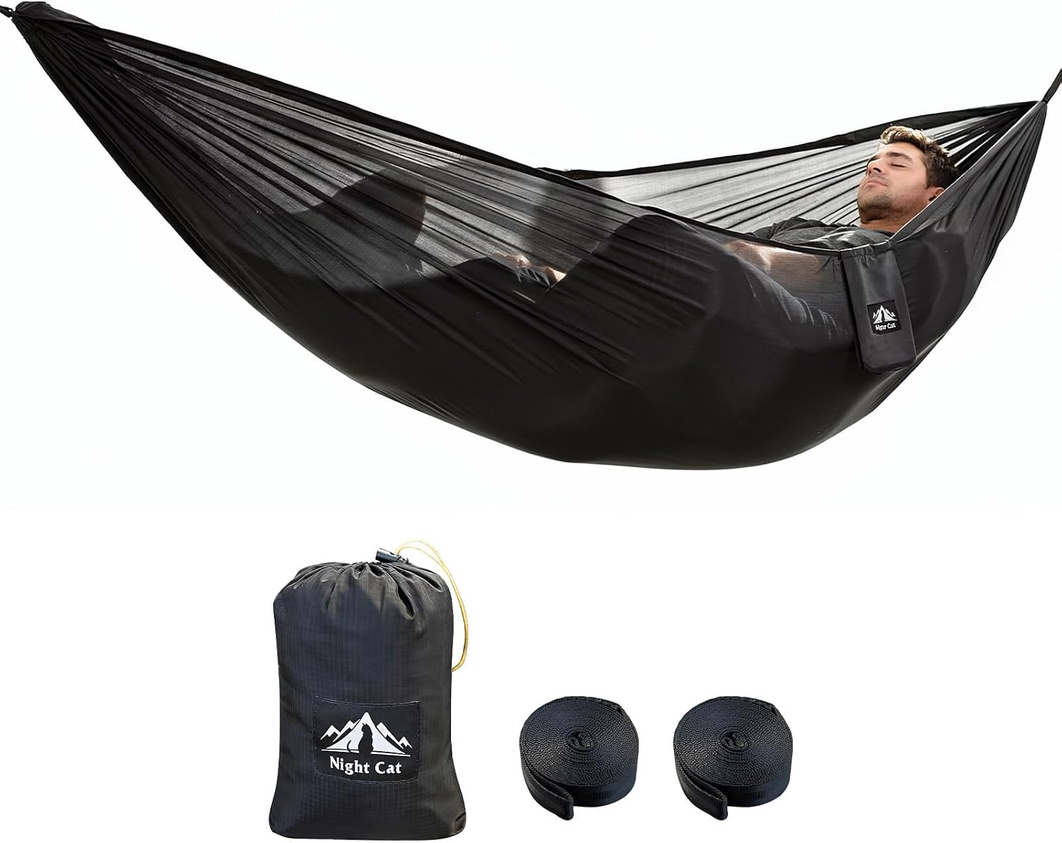 Night Cat Outdoor-camping-hängematte: Ultraleichte Xxl-hängematte Für 1 Person – Leicht Und Kompakt Für Reisen, Garten Und Wald