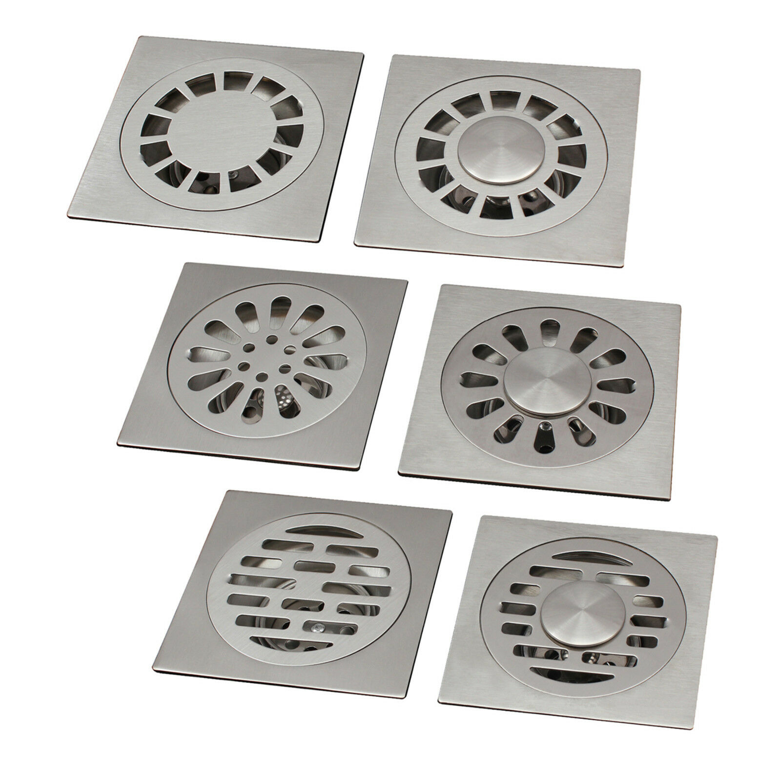 100x100mm Edelstahl Bodenablauf Duschablauf Geruchsverschluss Schlauchanschluss