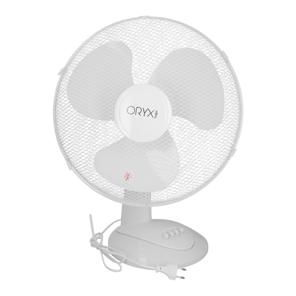 [gebraucht] Oryx Tischventilator Weiß 45 Watt 3 Stufen.
