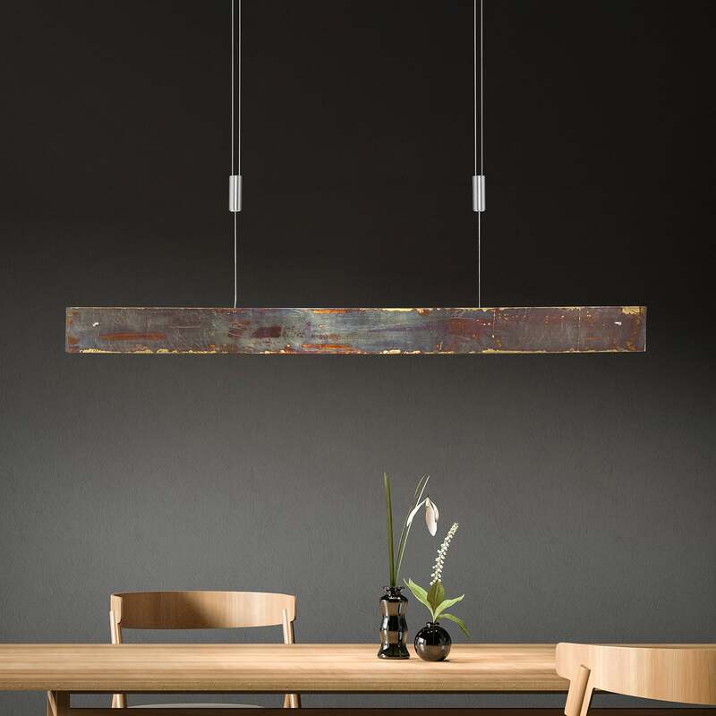 [gebraucht] B-ware Quitani Pendelleuchte Hängeleuchte Malu Led Lampe Dimmbar Gold Oxidiert 100 Cm