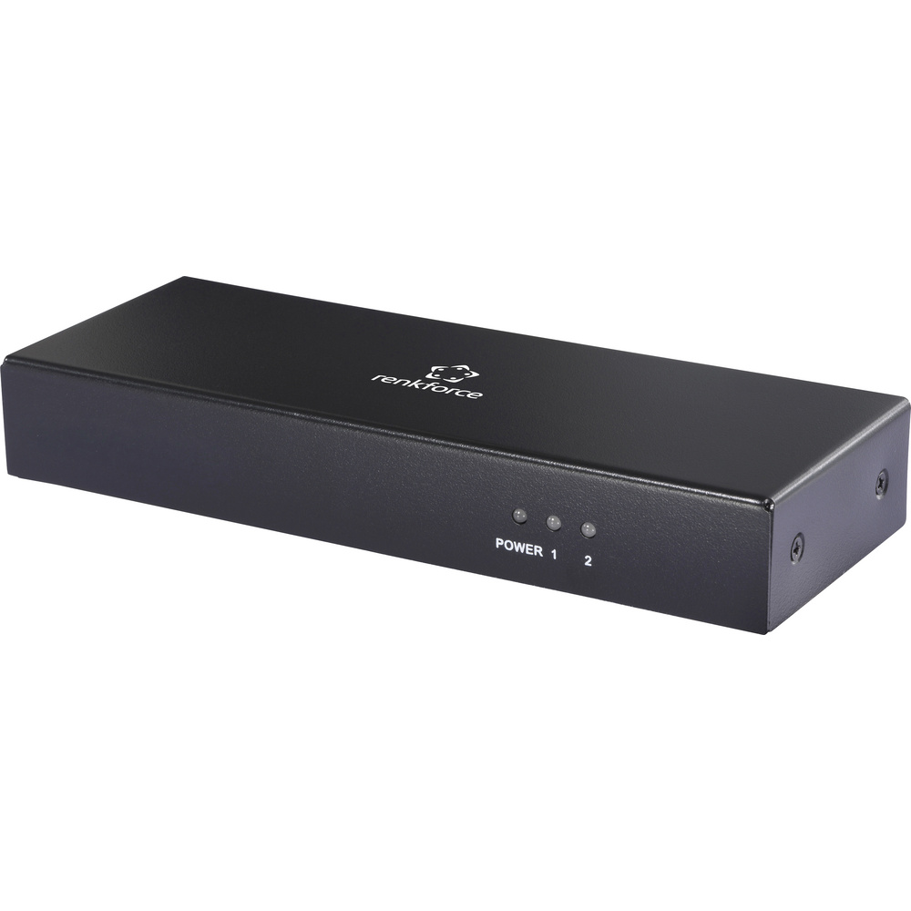 Renkforce Rf-dvis-200 Dvi-splitter Zur Internen Verwendung, Ultra Hd-fähig 3480 X 2160 Pixel Schwar