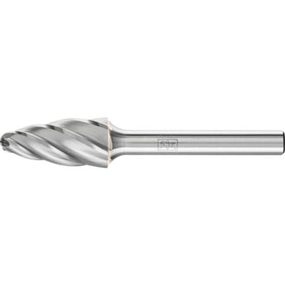 PFERD TOOLS Hartmetall Hochleistungsfrässtift ALU Rundbogen RBF Ø 12x25 mm Schaft-Ø 6 mm Alu/NE Metalle