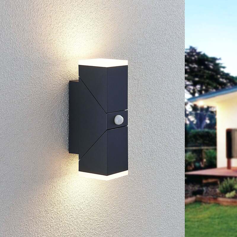 [gebraucht] B-ware Lindby Led Wandleuchte Sally Außenwandleuchte Mit Bewegungsmelder Anthrazit Ip54