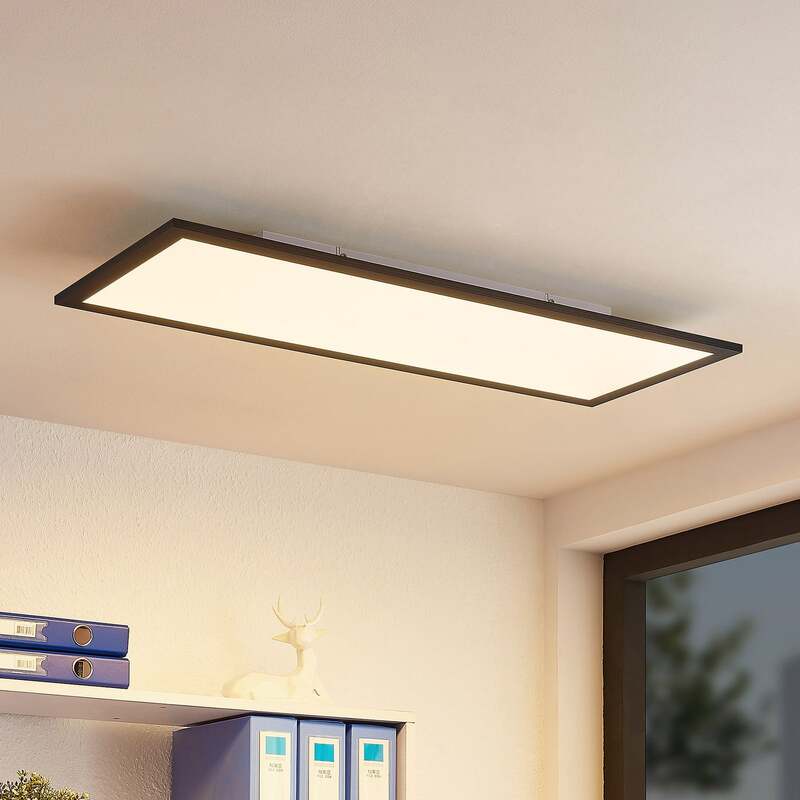 [gebraucht] B-ware Lindby Deckenleuchte Nelios Led Lampe Leuchte Schwarz 4000k 80x30cm Ip20 36w