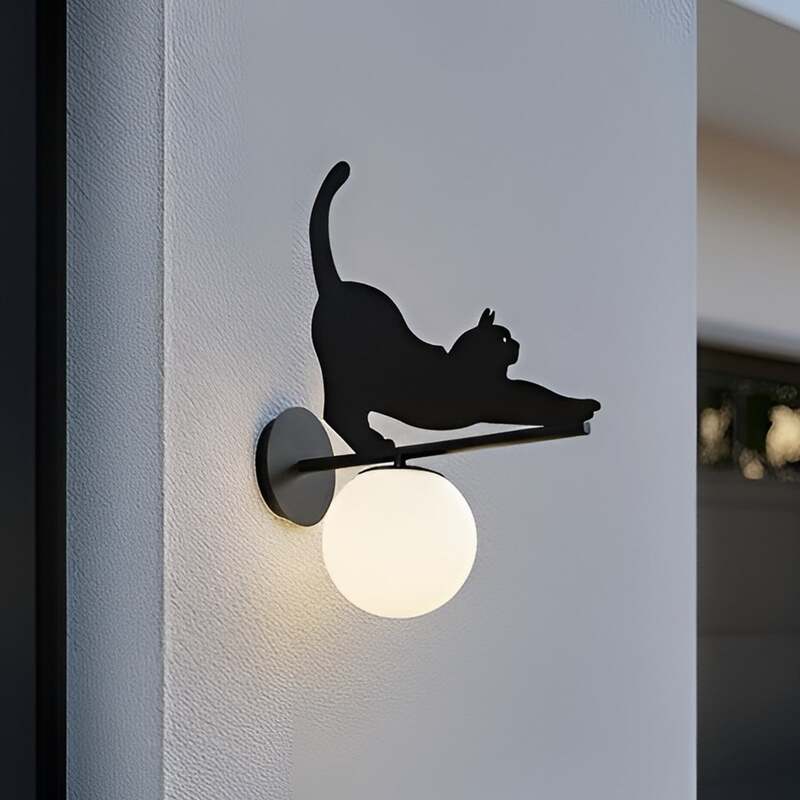 [gebraucht] B-ware Lindby Außenwandleuchte Wandlampe Katti Katze Metall Schwarz Ip44 E14 Led Lampe