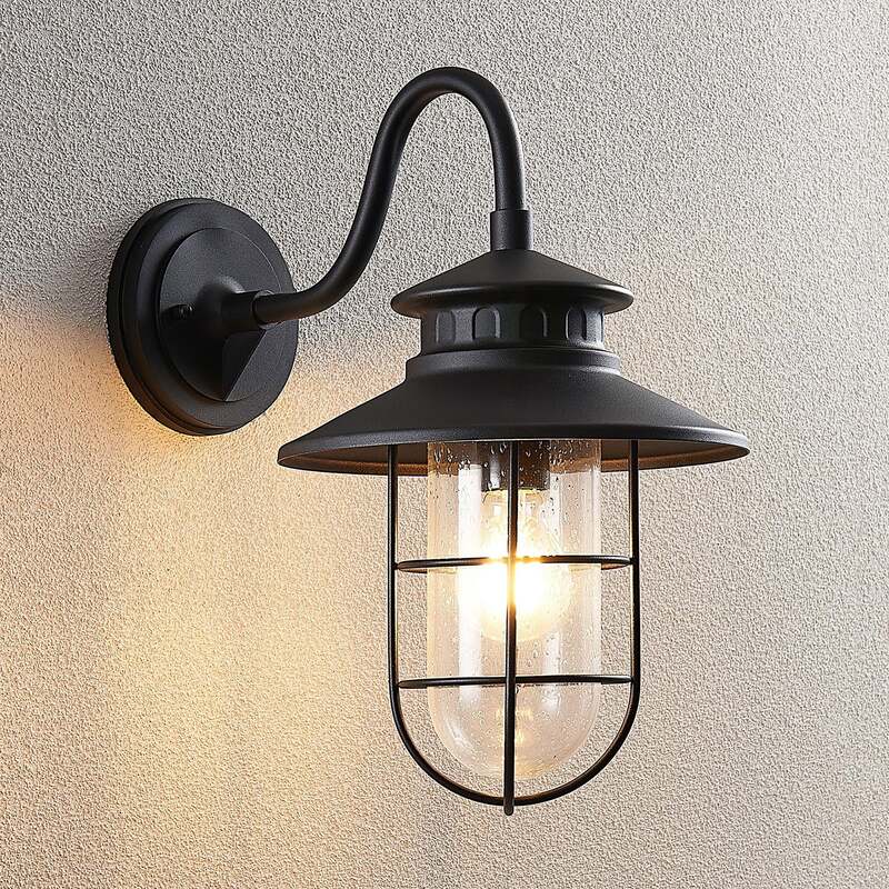 [gebraucht] B-ware Lindby Außenwandleuchte Kyan Led Wandleuchte Gartenlampe Dimmbar Schwarz 40 Cm