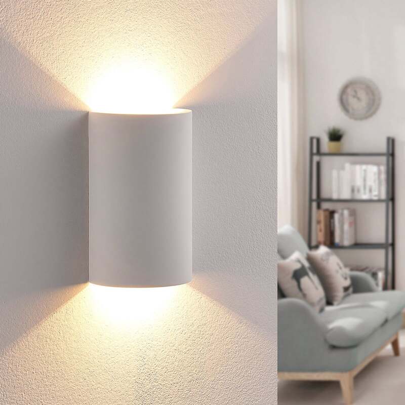 [gebraucht] B-ware Lindby Wandleuchte Wandlampe Jenke Led Leuchte Gips Weiß 16cm Höhe 10cm Breit