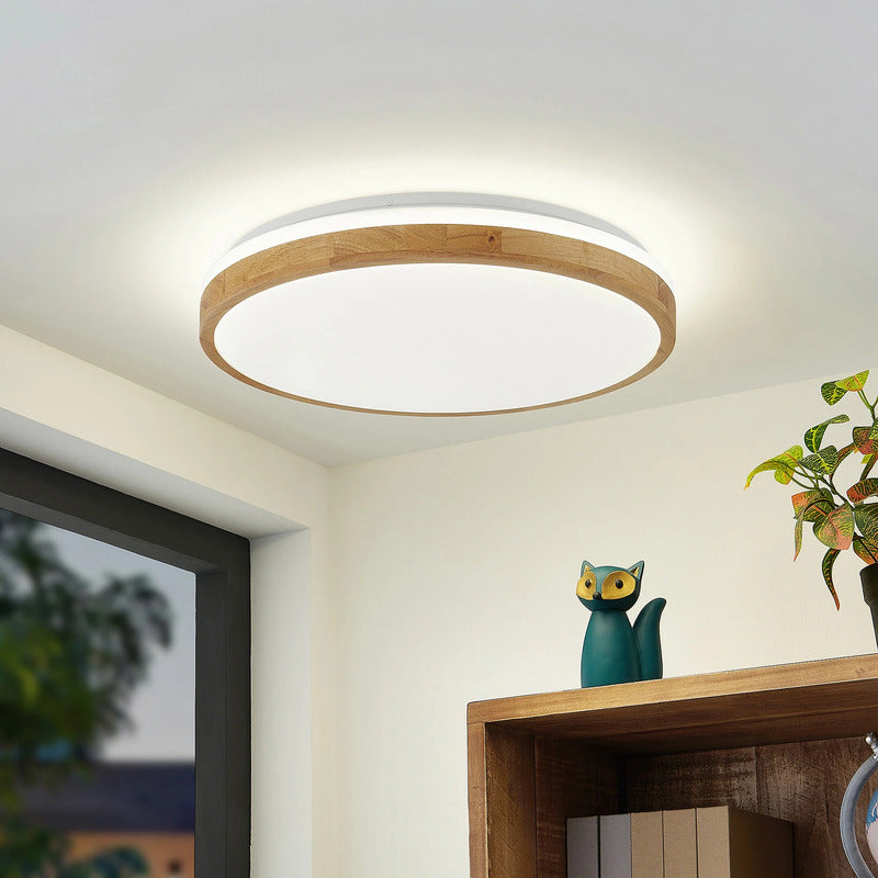 [gebraucht] B-ware Lindby Led-deckenlampe Emiva Ø 49 Cm Dimmbar Holz Cct 3000-6500 K 2000 Lm